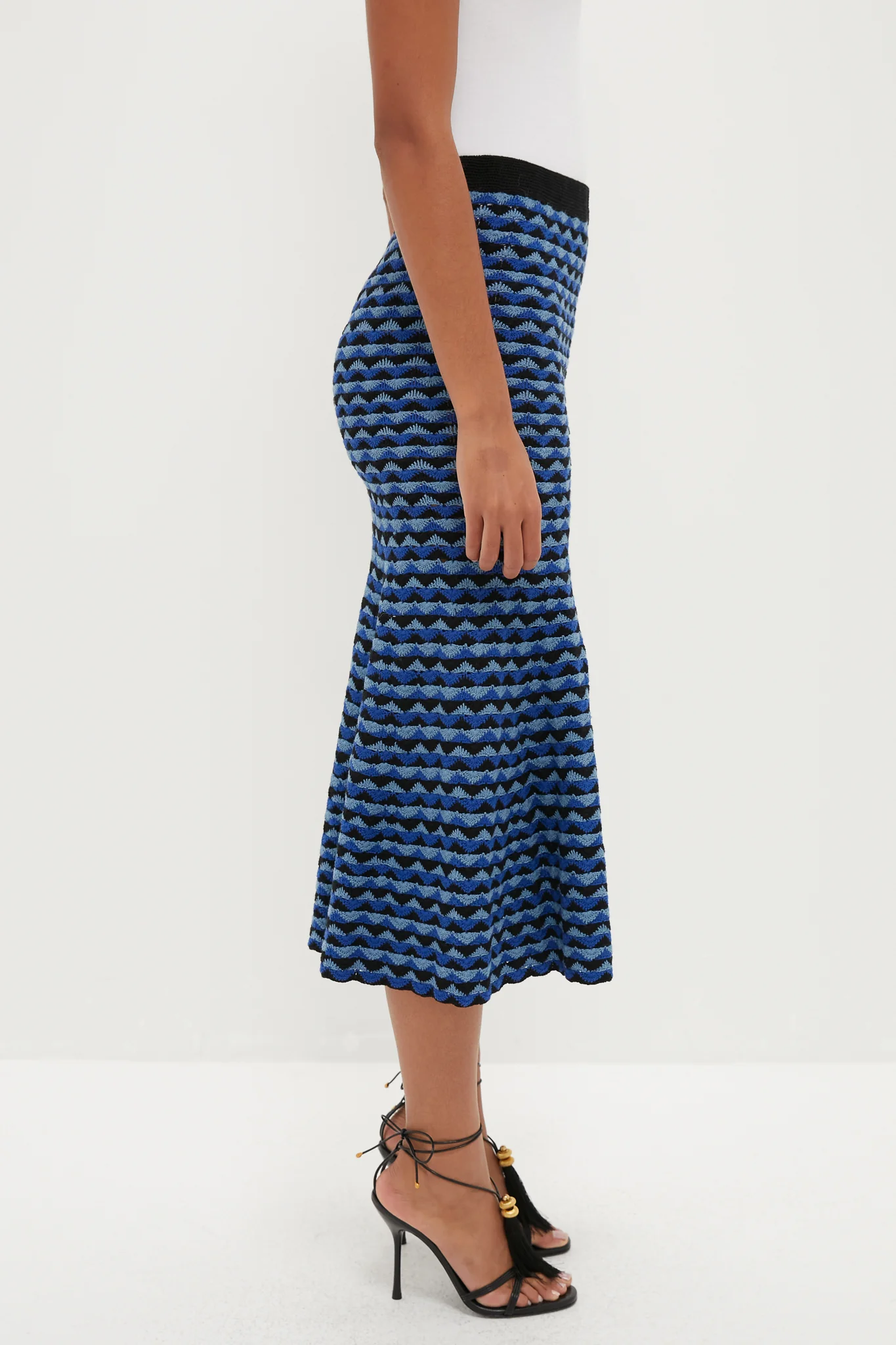 Blue and Black Profundo Midi Skirt - Image 3