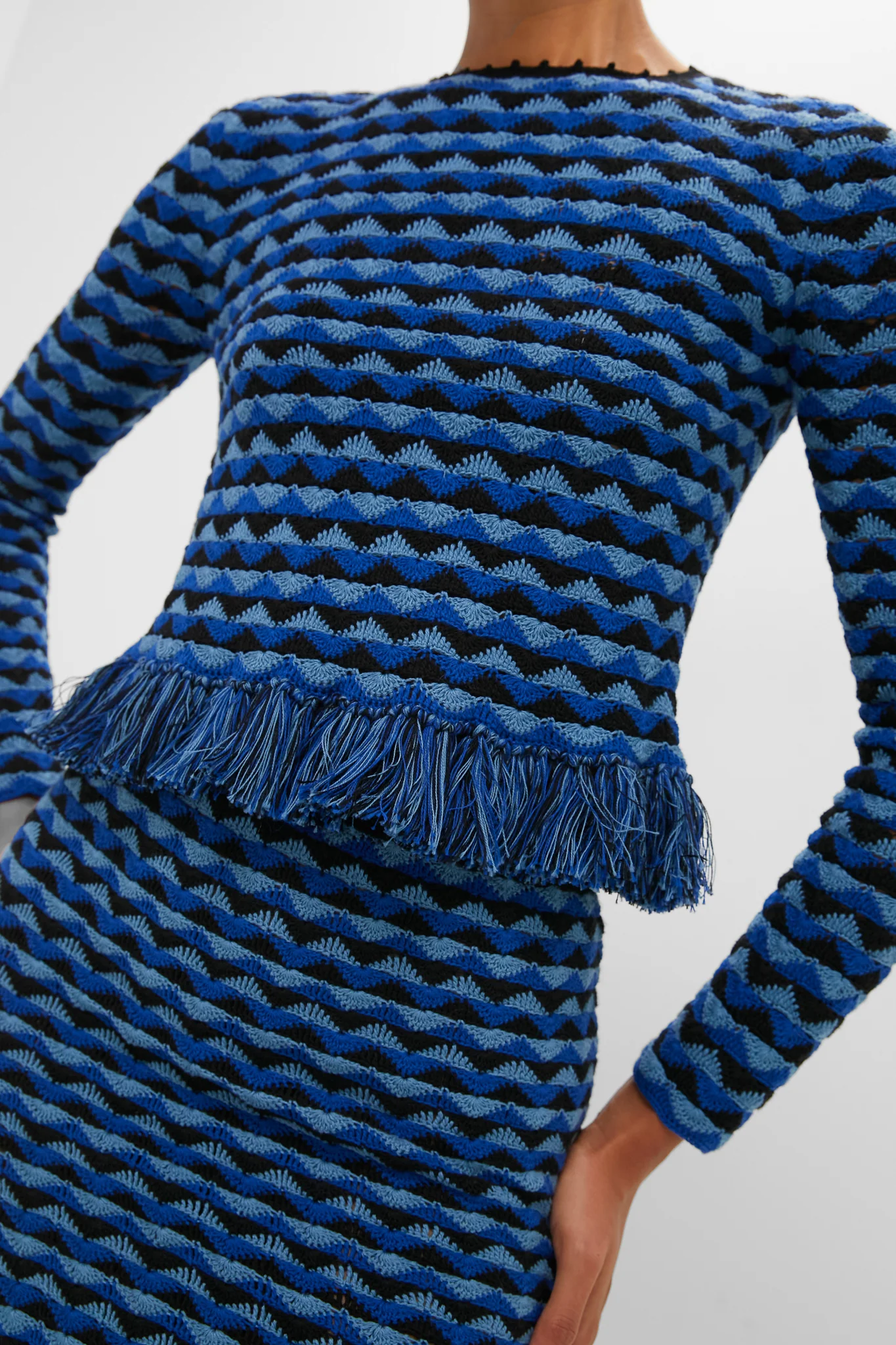Blue and Black Profundo Midi Skirt - Image 5