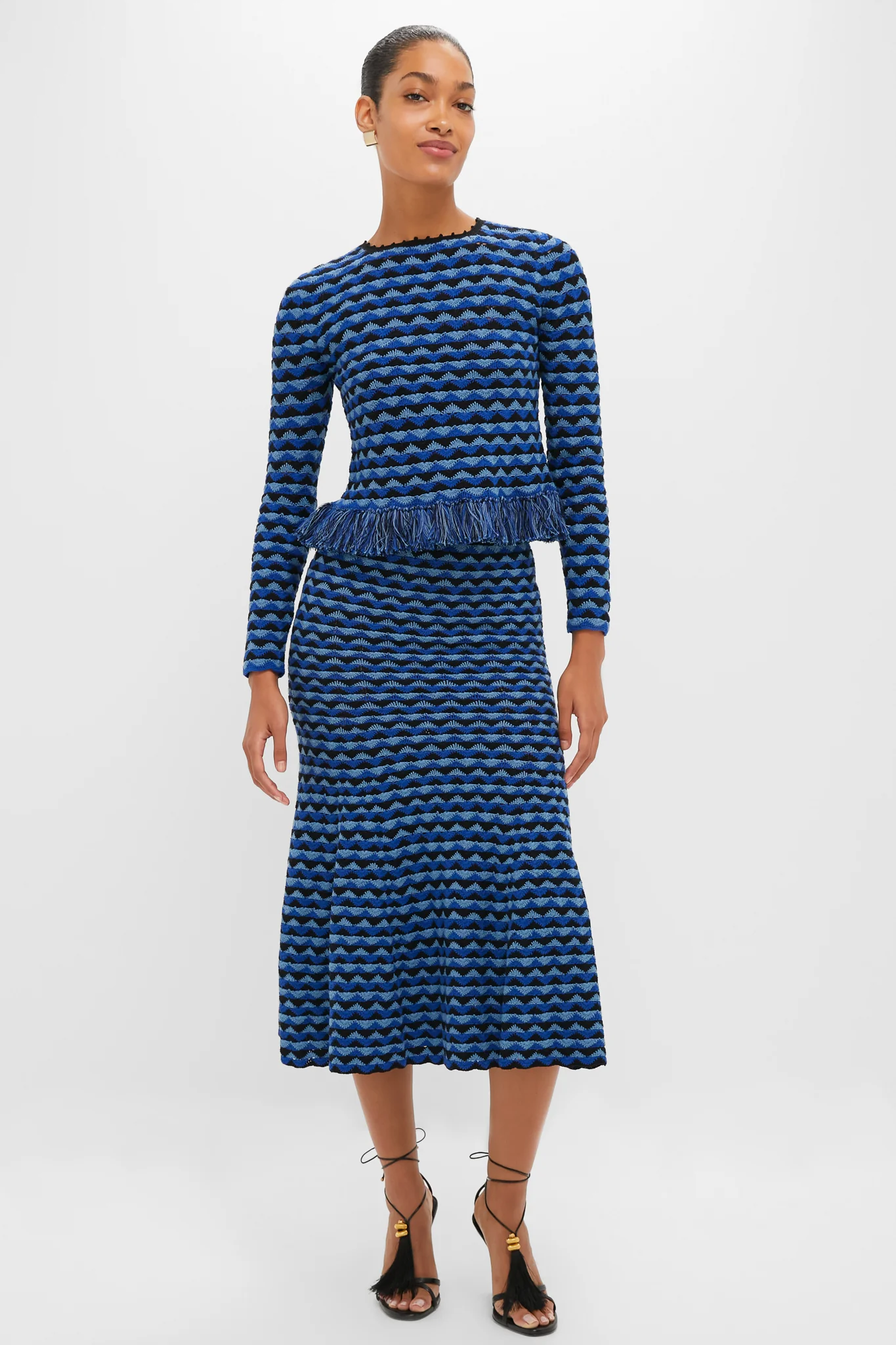 Blue and Black Profundo Midi Skirt - Image 6