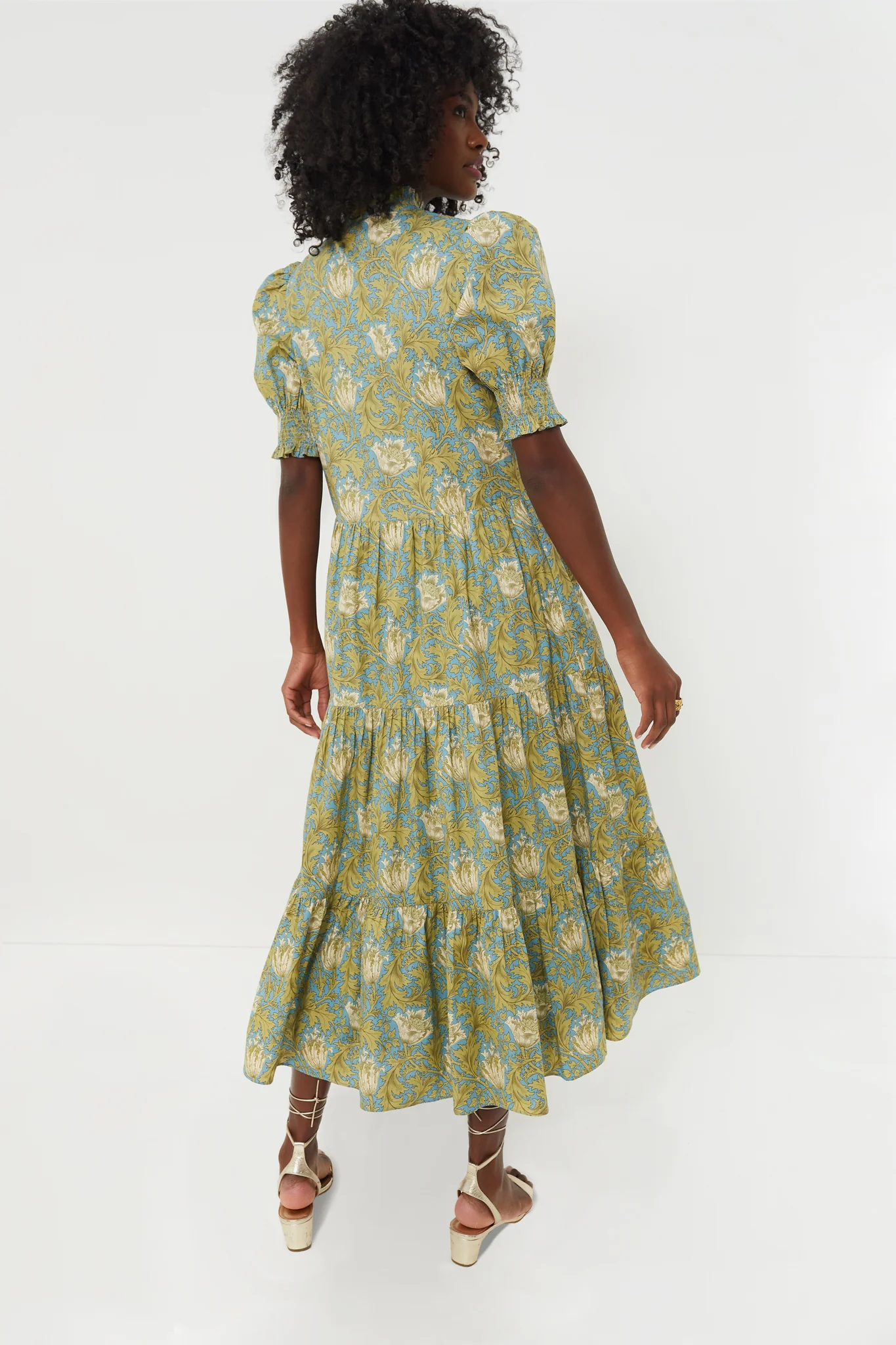 Blue and Green Leafy Floral Bennett Maxi Dress - Image 4