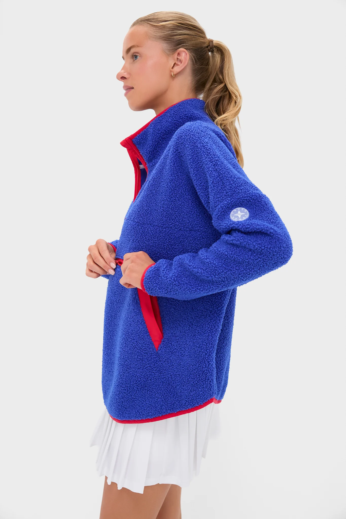 Blue and Red Fleece Cady Quarter Zip - Image 3