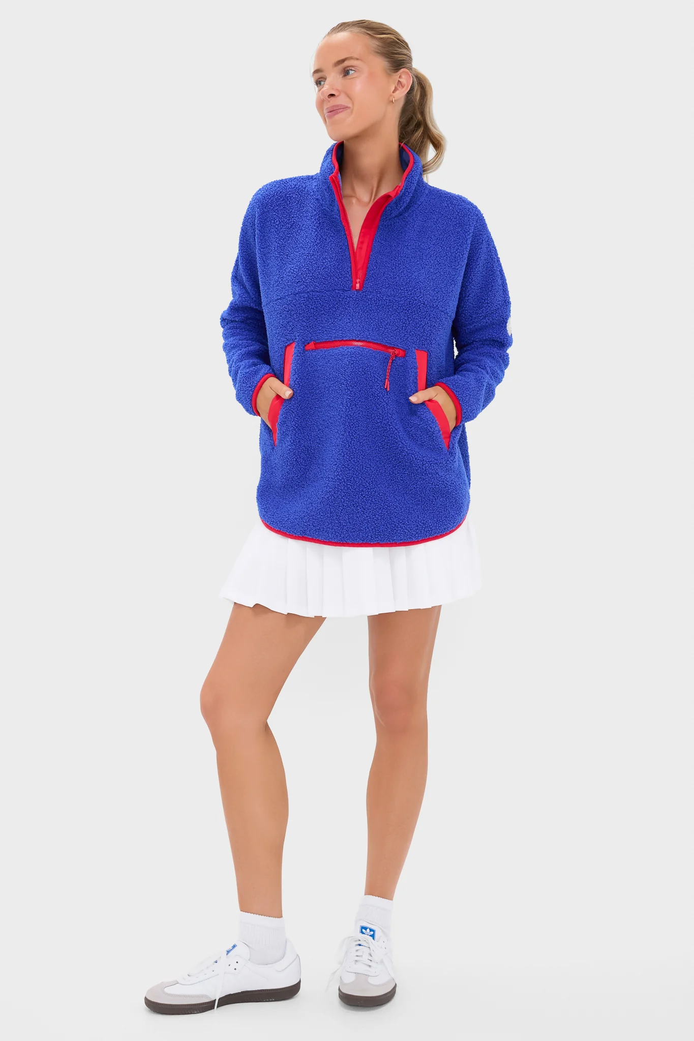 Blue and Red Fleece Cady Quarter Zip - Image 6