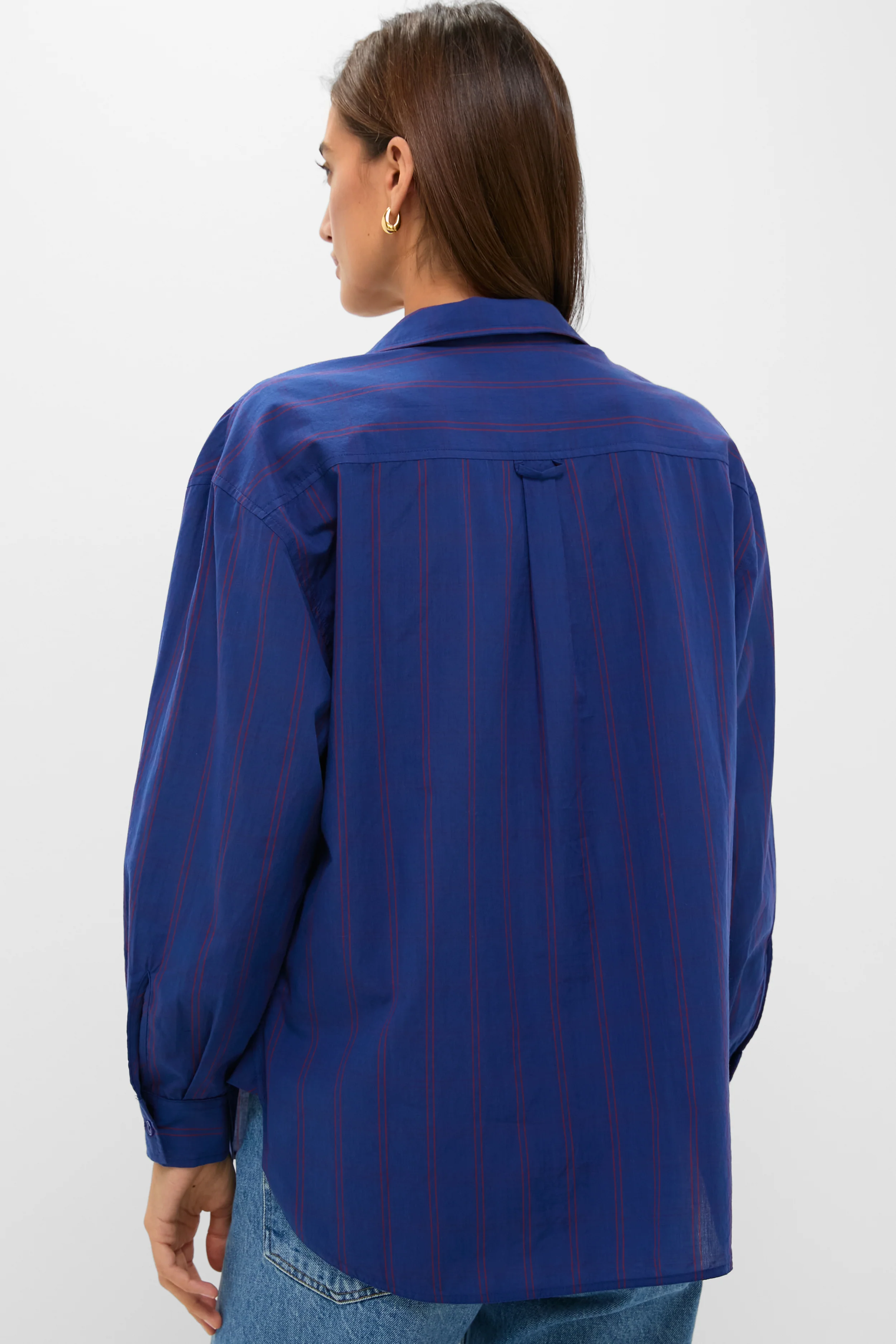 Blue and Red Wexler Cotton Button Down - Image 4