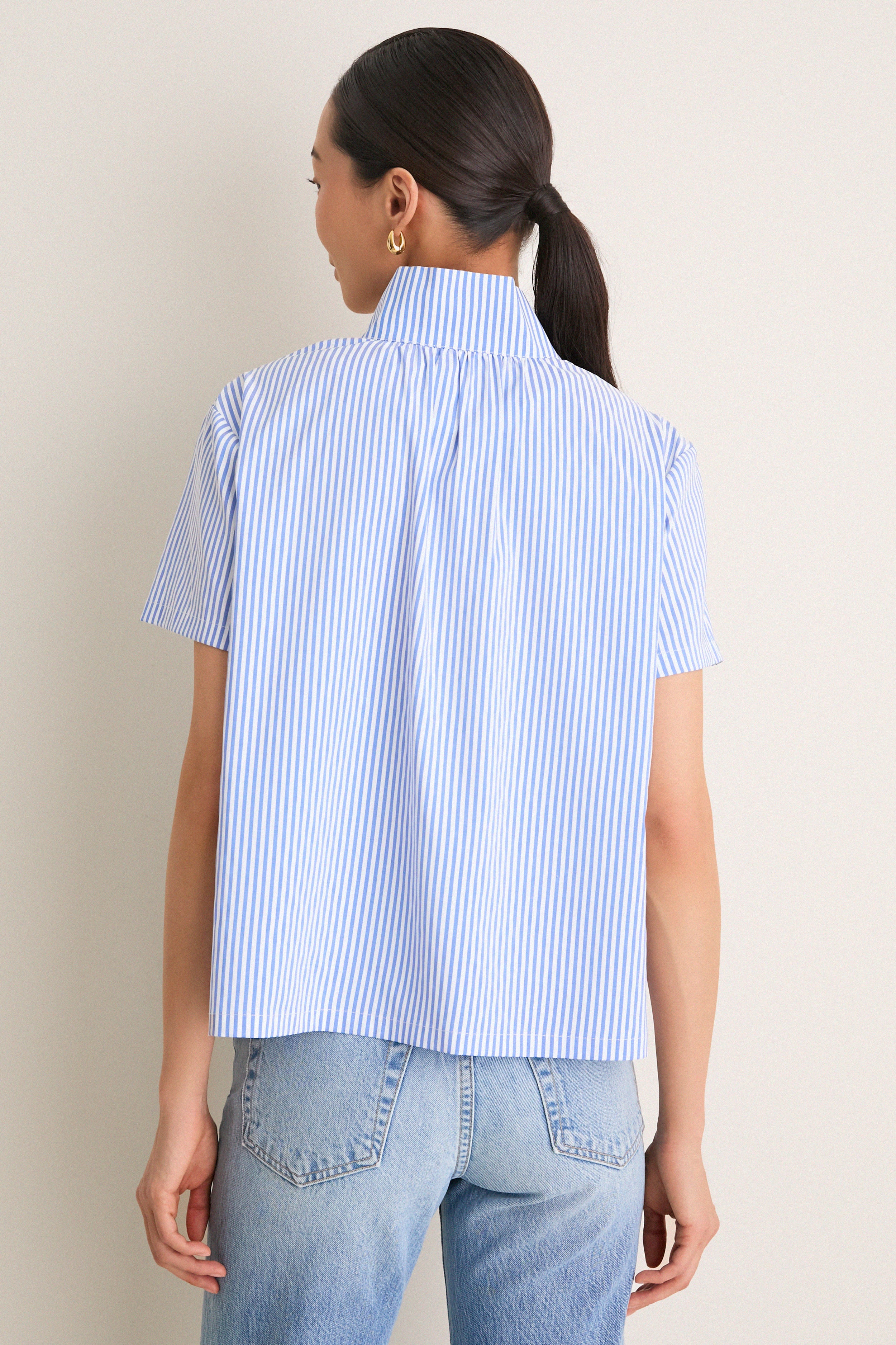 Blue and White Stripe Finn Popover - Image 4