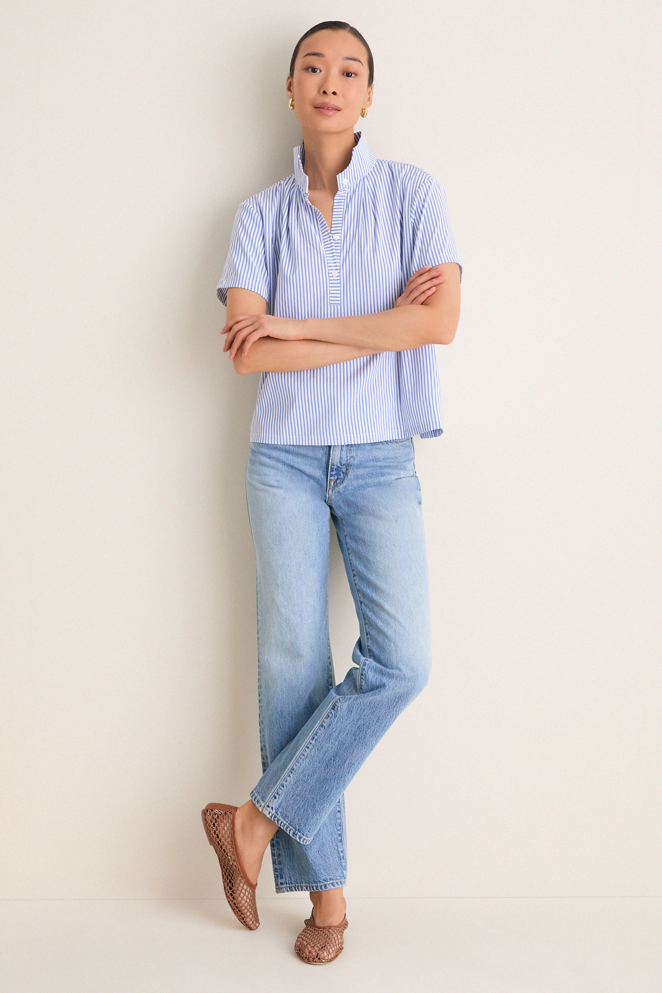 Blue and White Stripe Finn Popover - Image 6