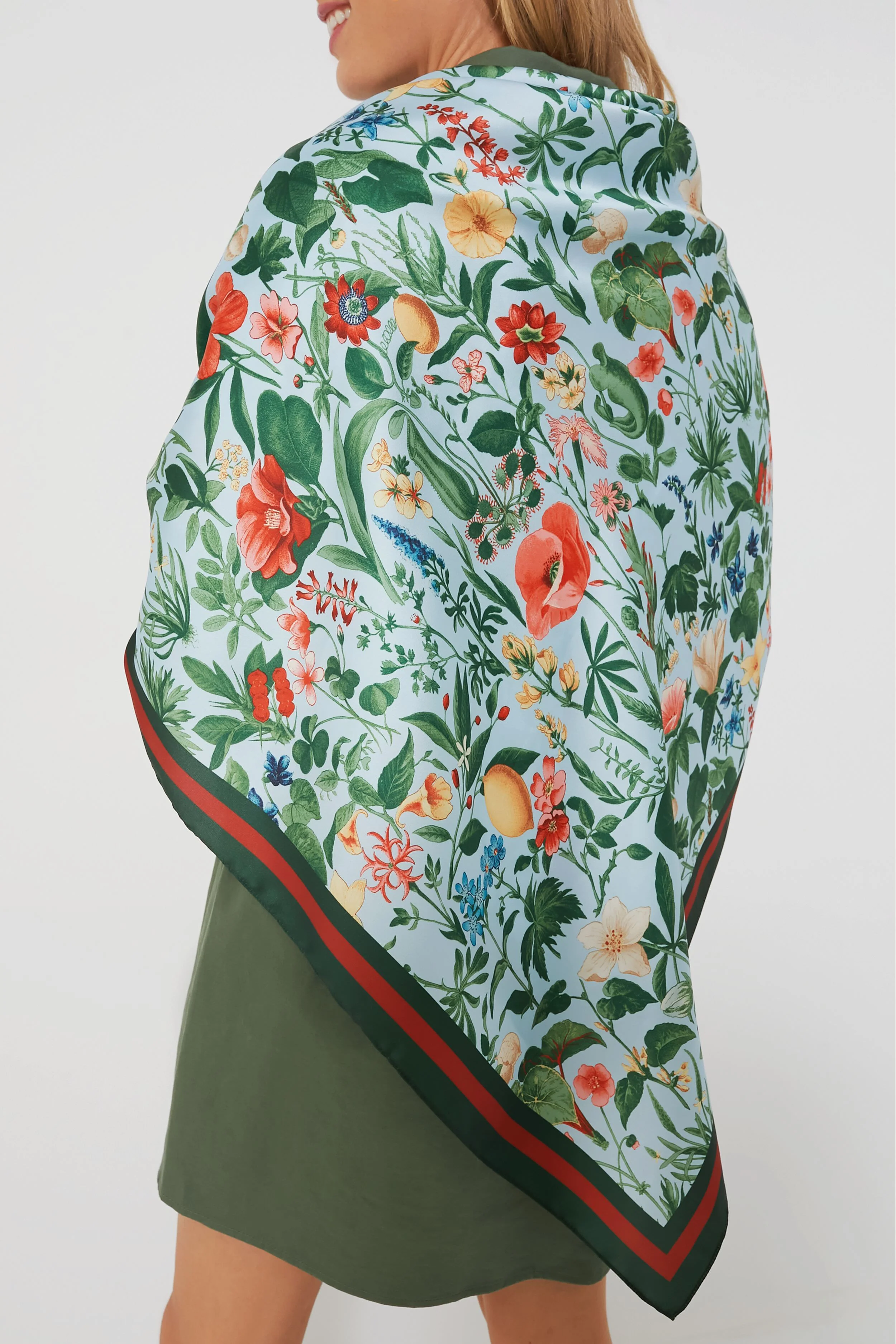 Blue Blooming Botanical Scarf - Image 3
