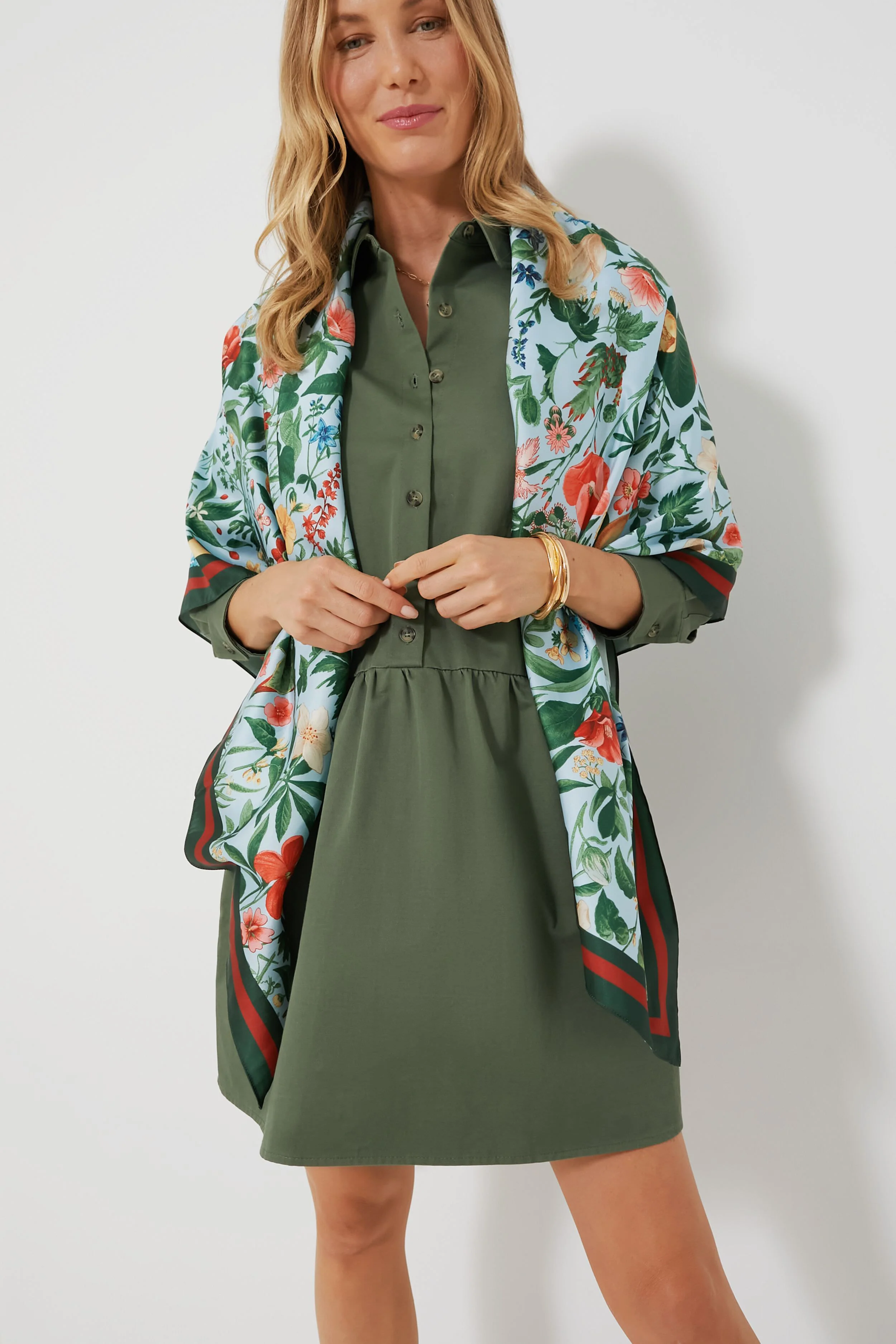 Blue Blooming Botanical Scarf - Image 5
