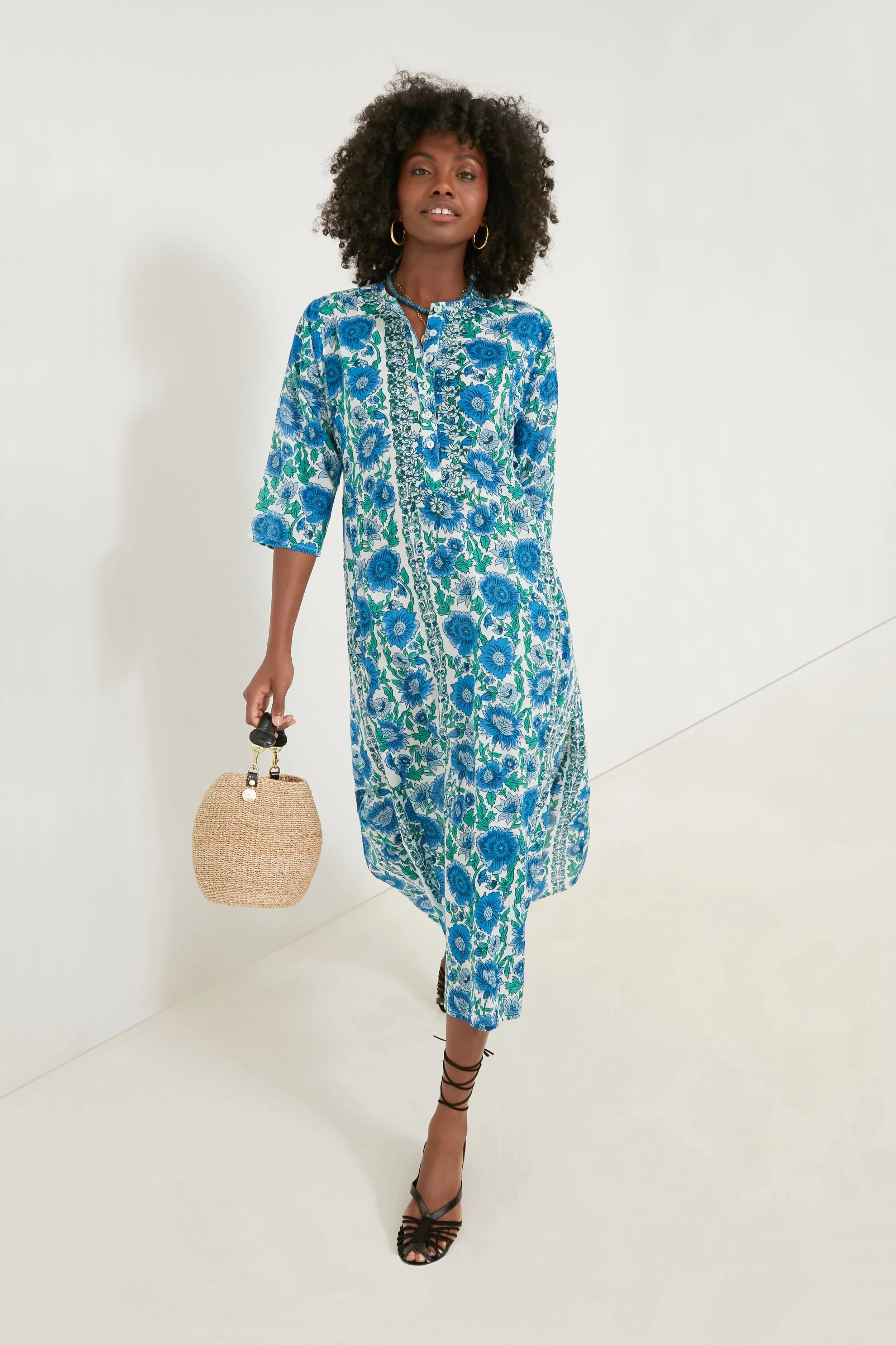 Blue Dijon Classic Long Kurta - Image 2