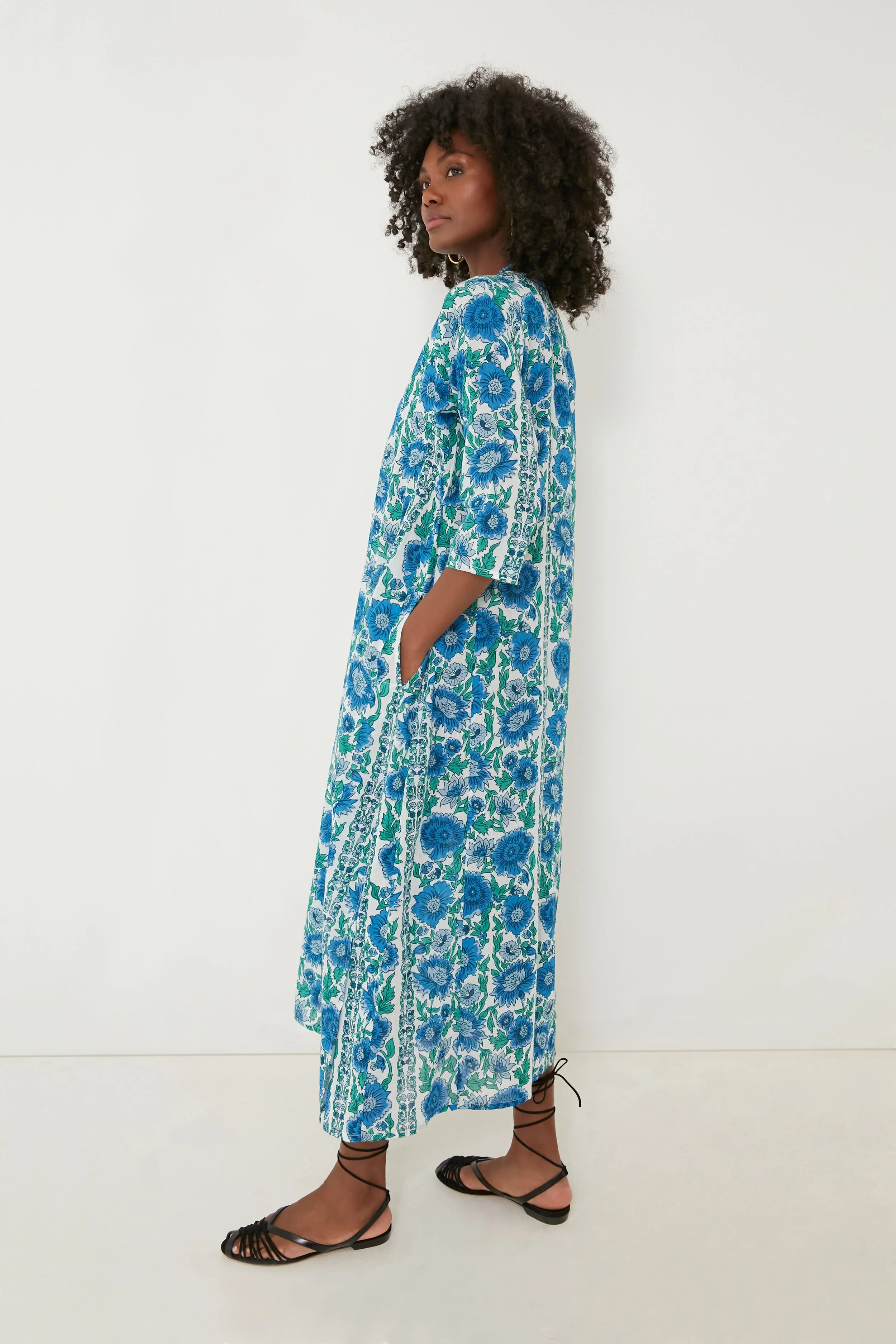 Blue Dijon Classic Long Kurta - Image 3