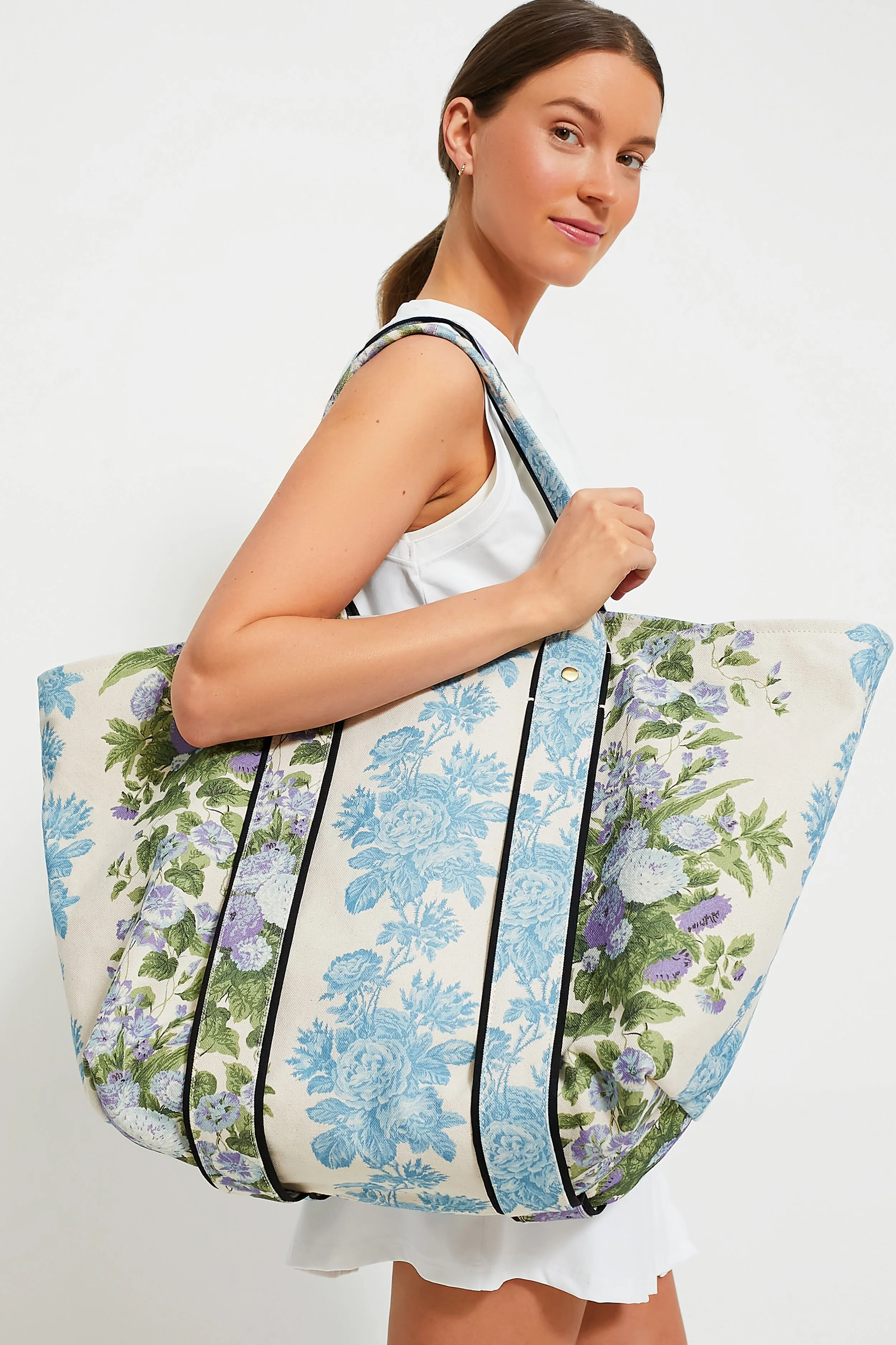 Blue Floral Stripe Giant Trop Avion - Image 2