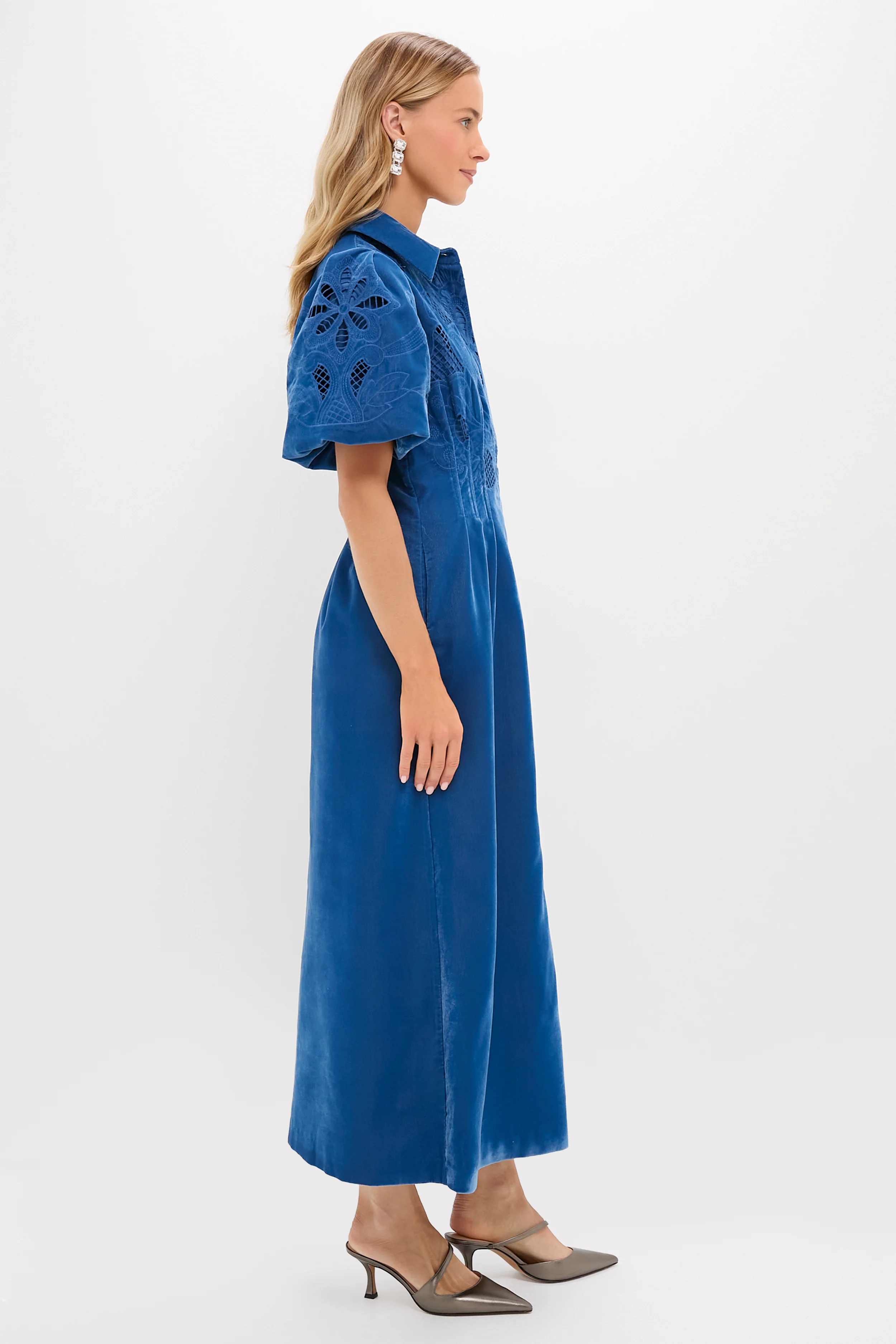 Blue Fog Velvet Lace Delaney Dress - Image 4