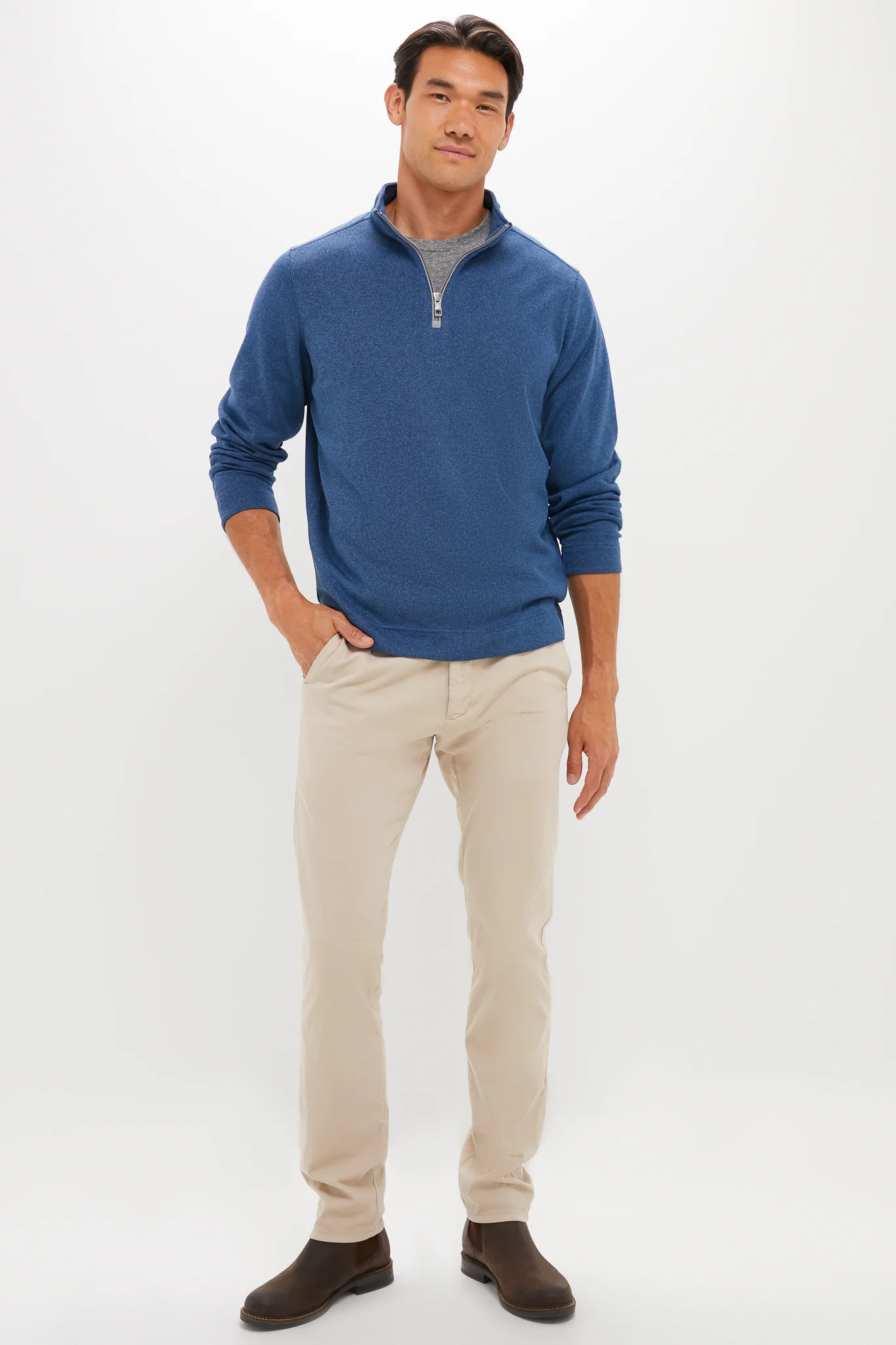 Blue Haze Crown Sweater Fleece Quarter Zip - Image 2