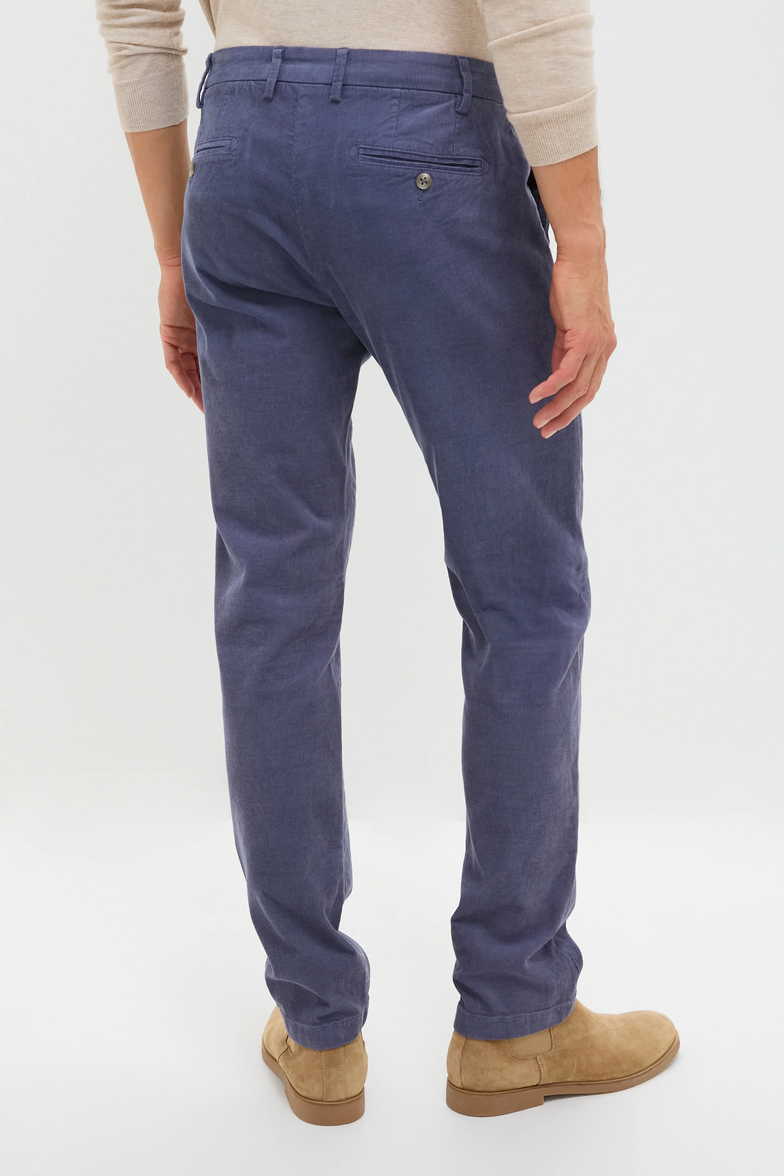 Blue Haze Superior Soft Corduroy Flat Front Trouser - Image 4