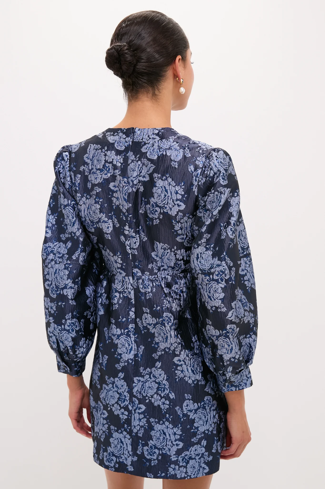 Blue Jacquard Cressida Mini Dress - Image 4