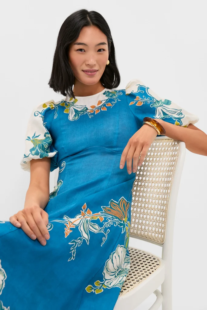 Blue Luda Midi Dress - Image 6