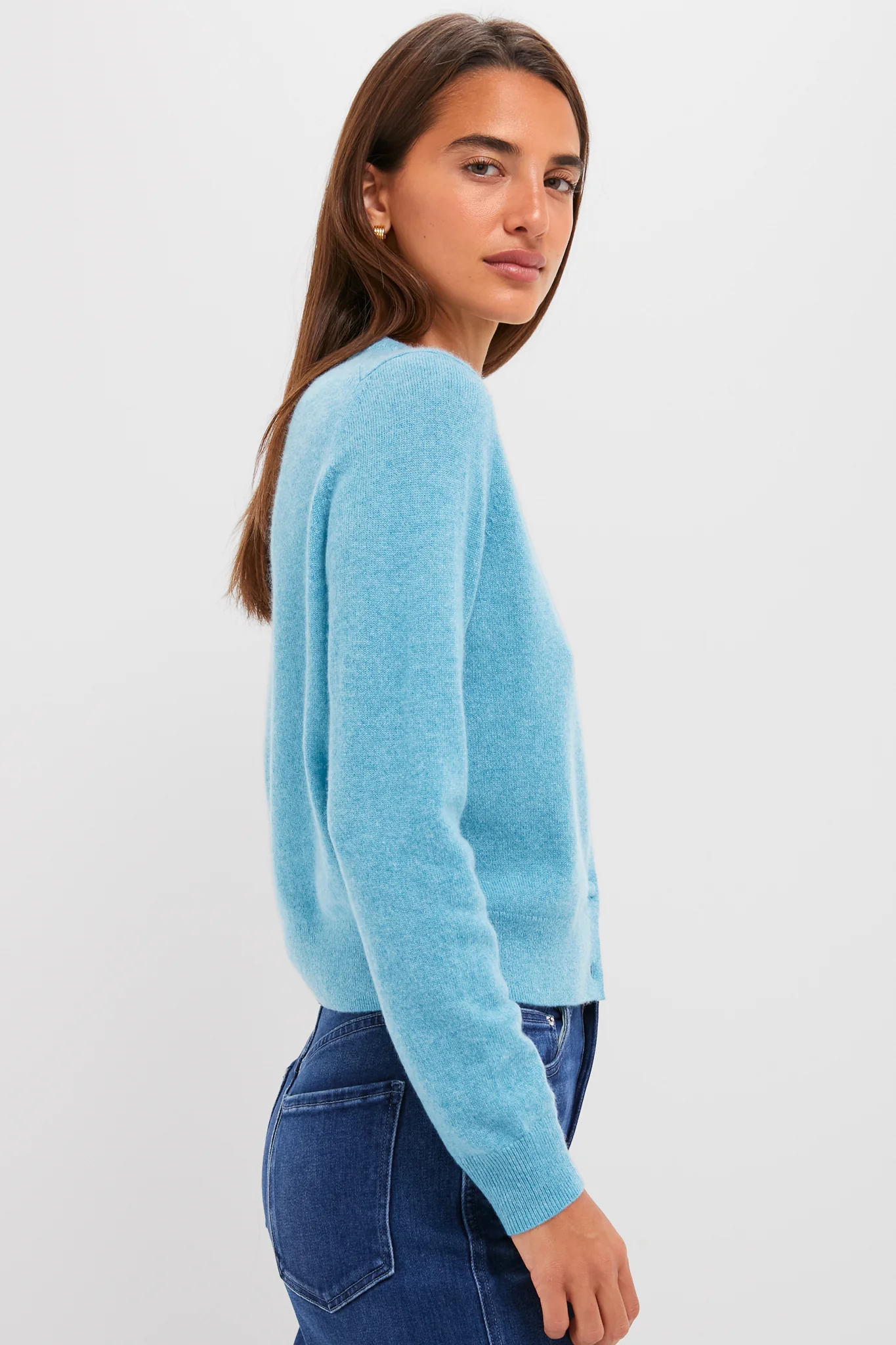 Blue Mist Cashmere Riley Cardigan - Image 3