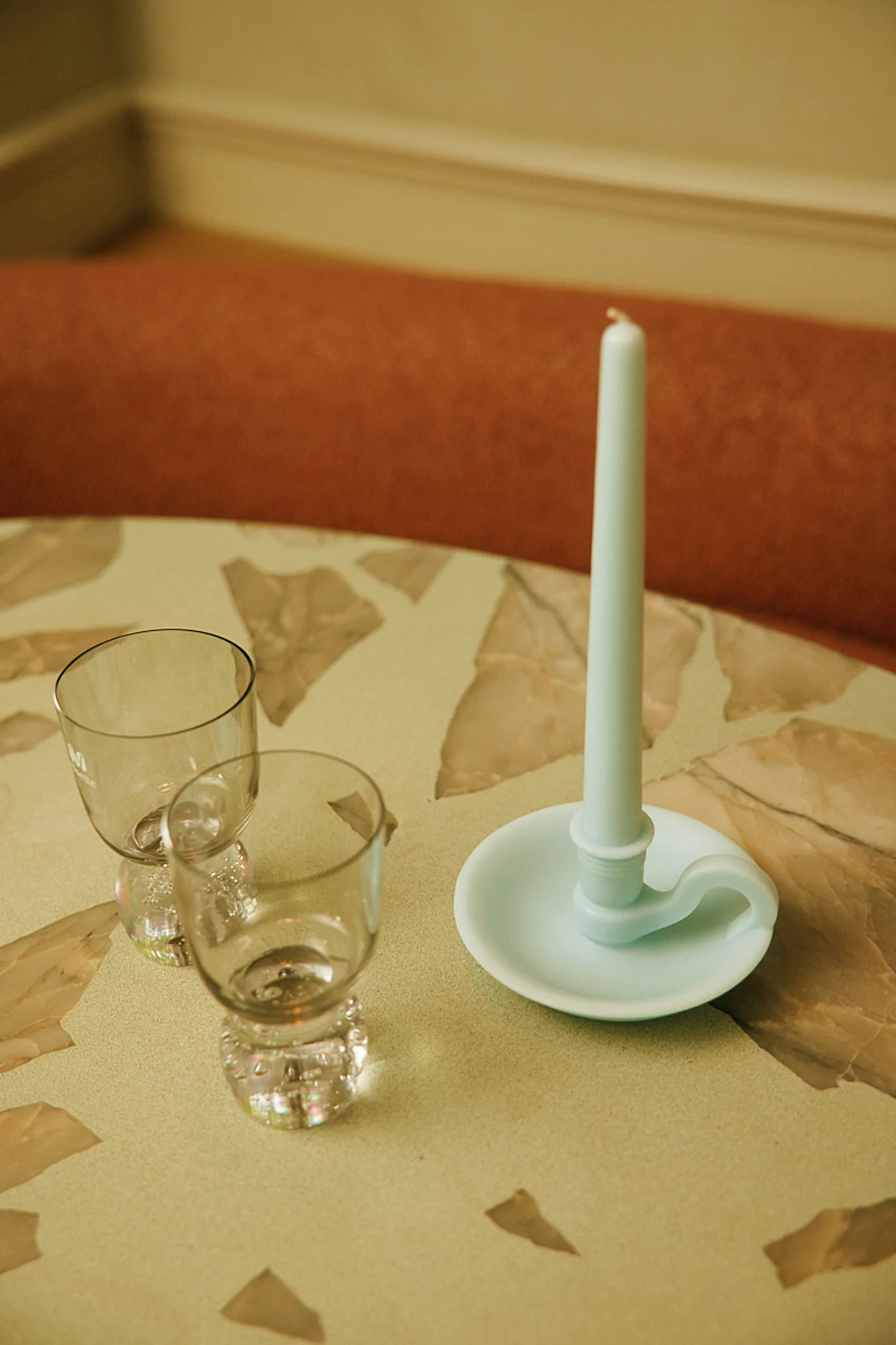 Blue Molded Soy Wax Candle - Image 4