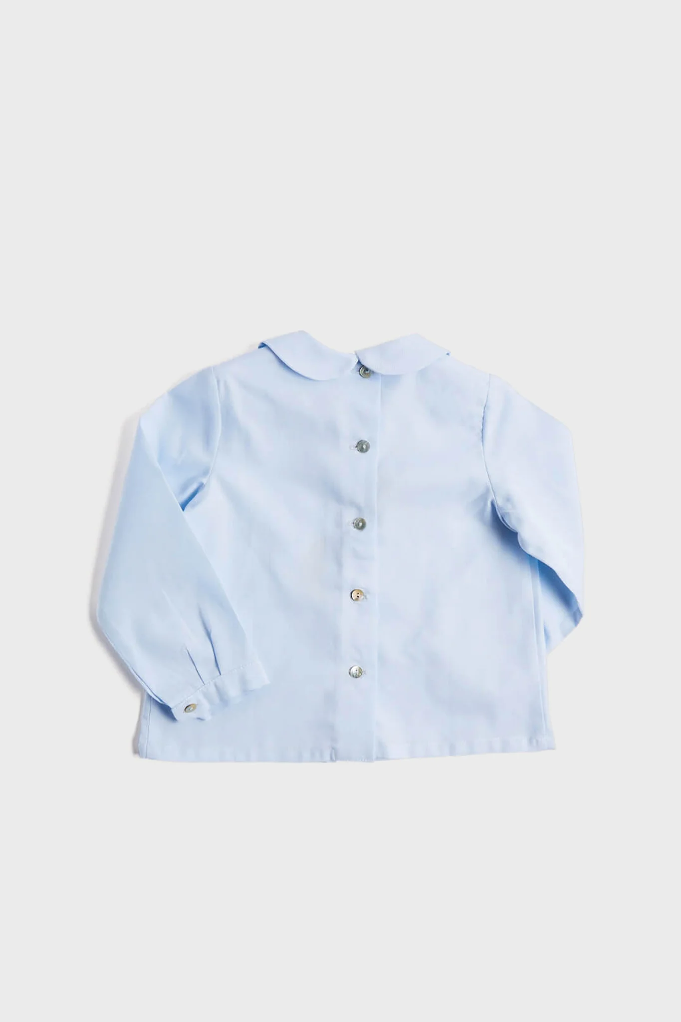 Blue Peter Pan Collar Shirt With Front Pleat - Image 3