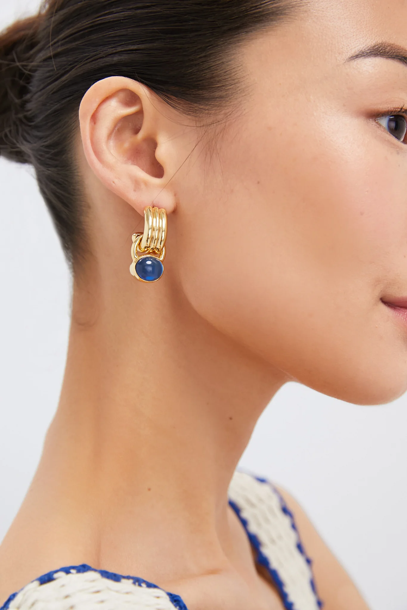 Blue Sapphire Quartz Pure Earrings - Image 2