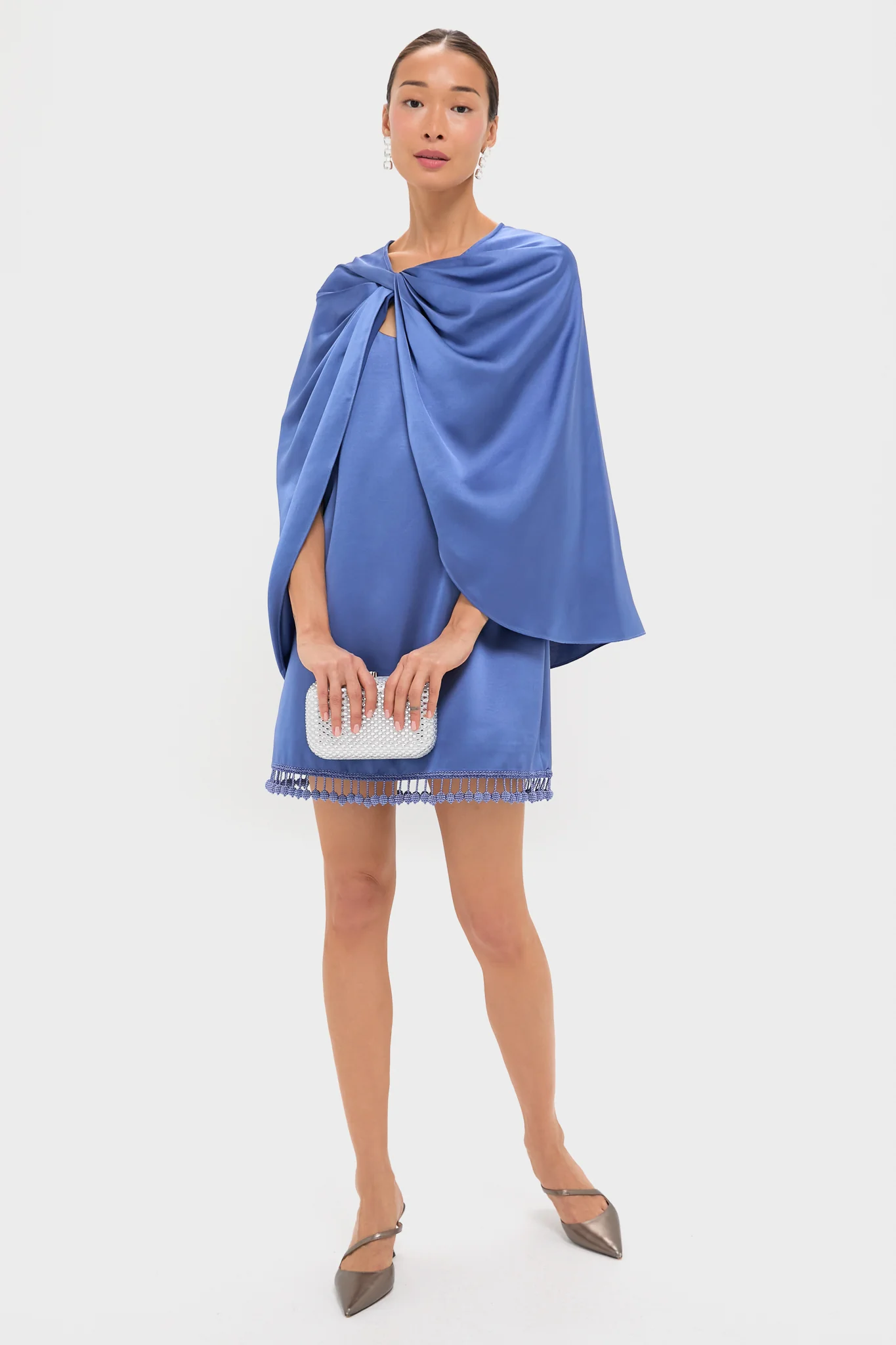 Blue Satin Mollie Dress - Image 2