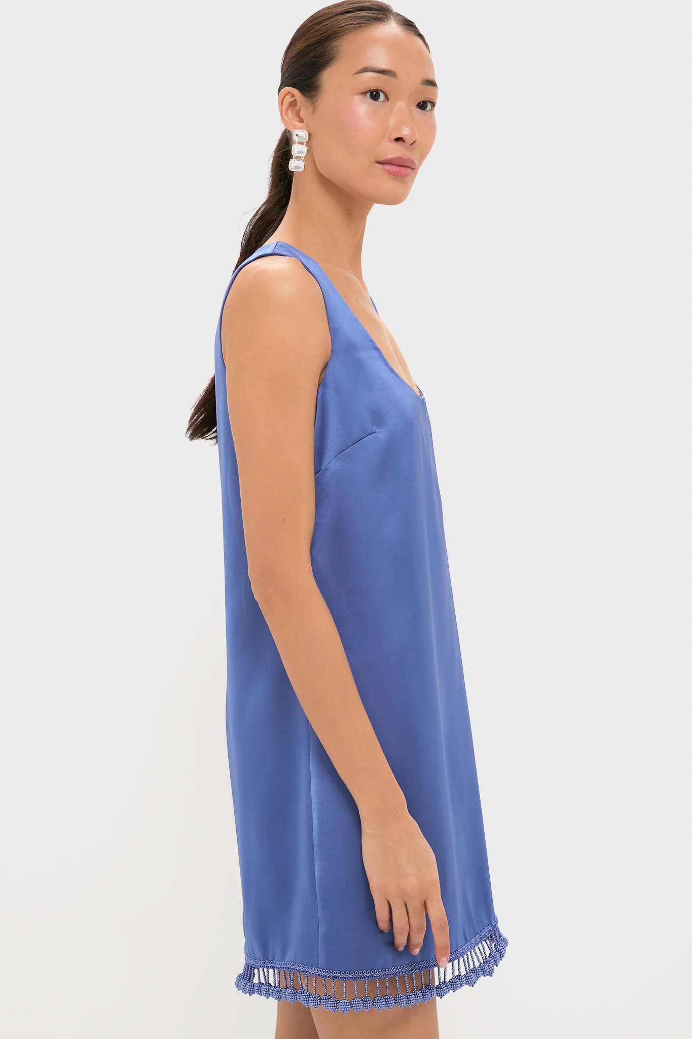 Blue Satin Mollie Dress - Image 3