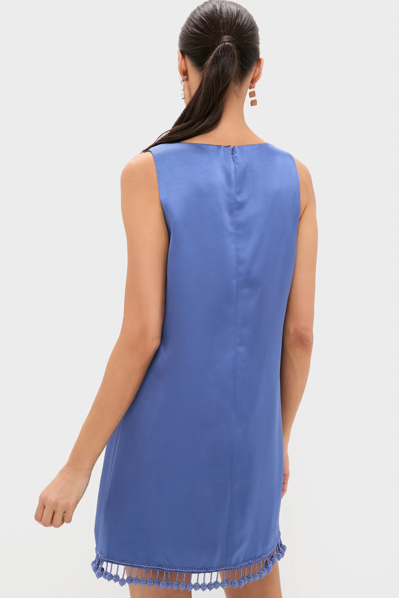 Blue Satin Mollie Dress - Image 4