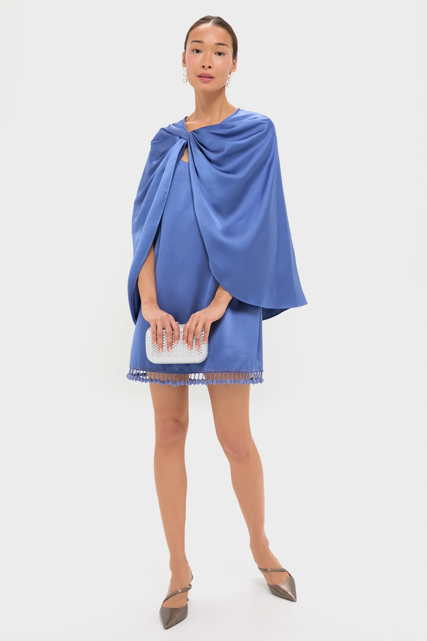 Blue Satin Mountbatten Cape - Image 3