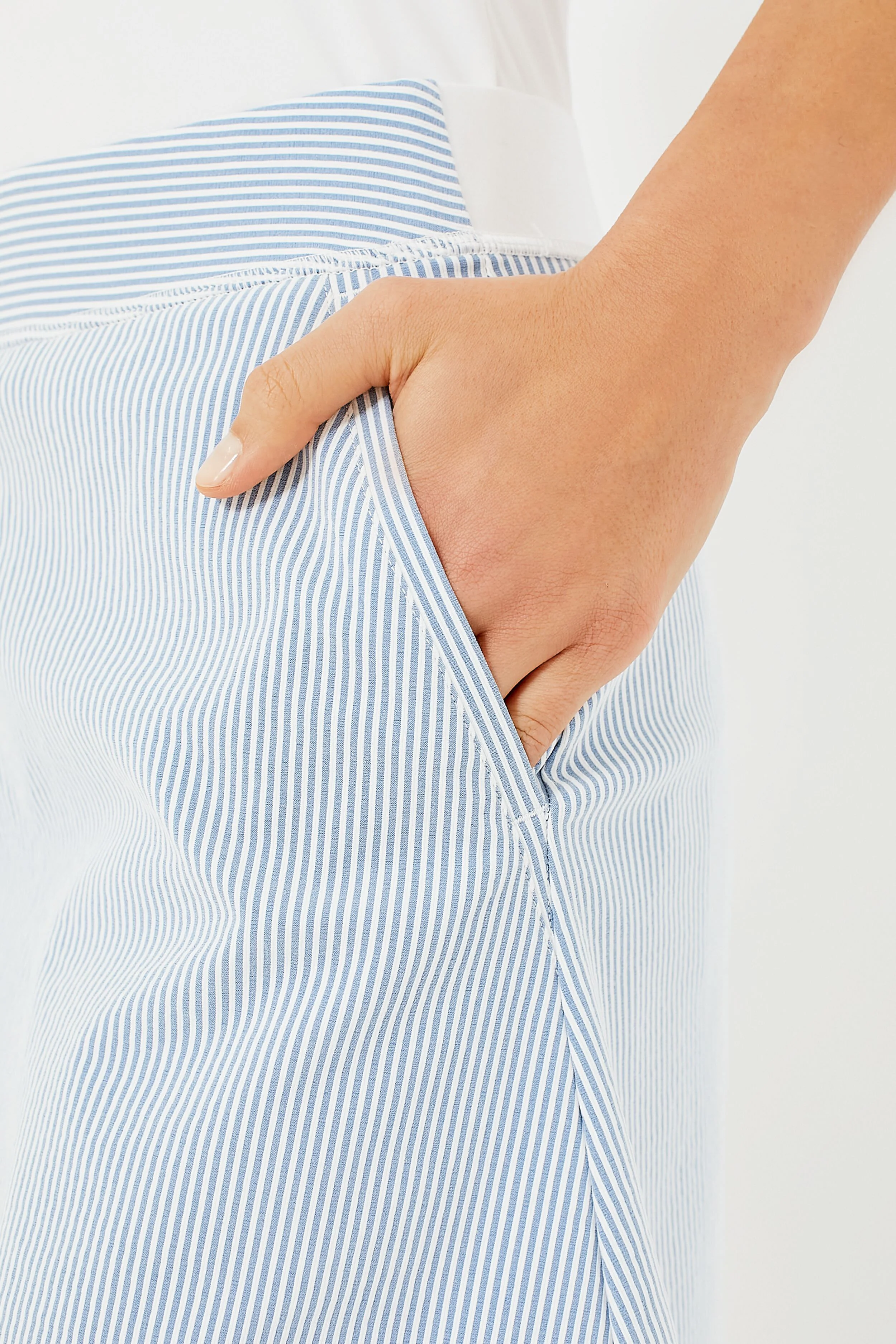 Blue 16 Inch Performance Seersucker Winefred Golf Skirt - Image 6