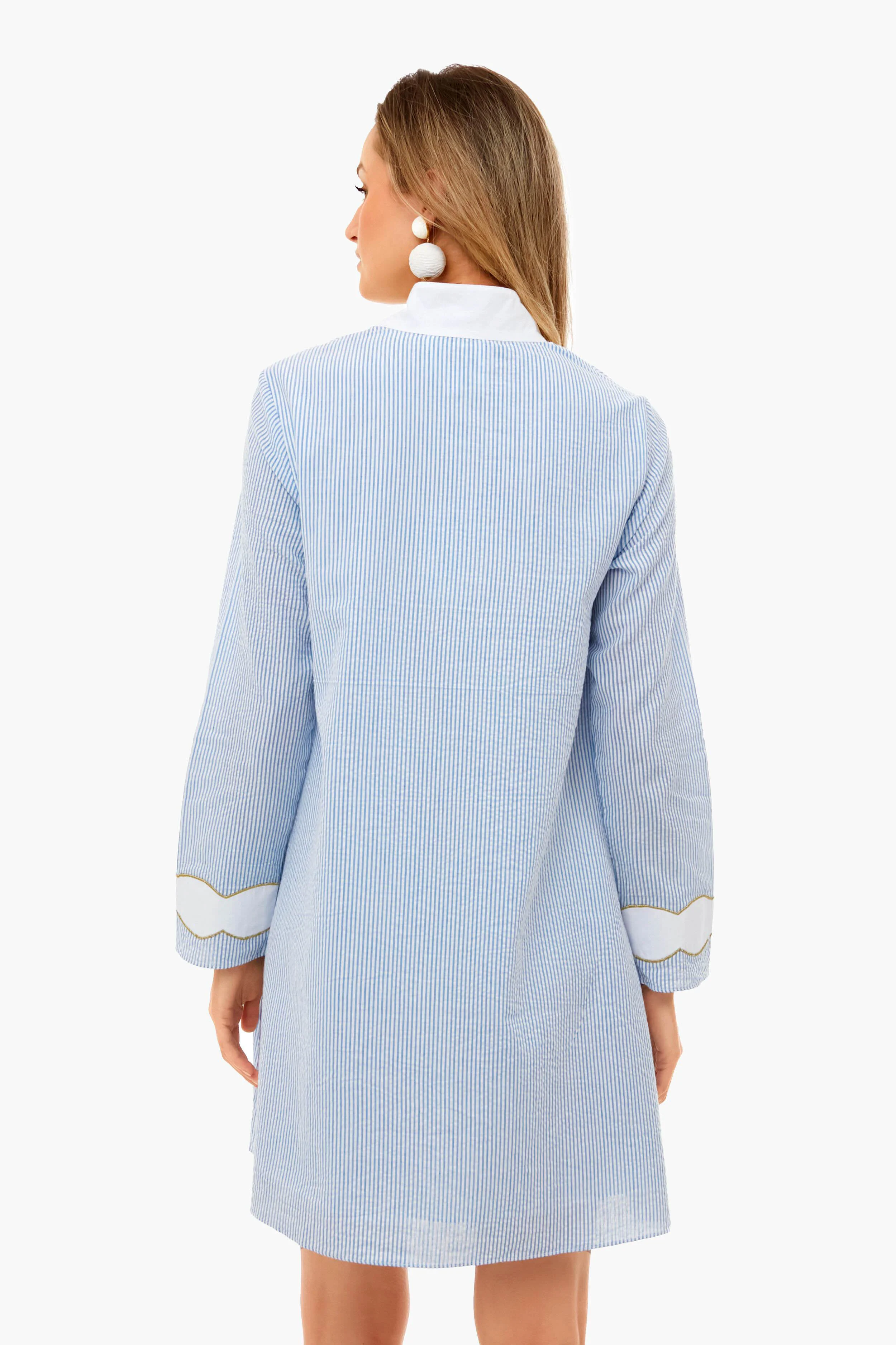 Blue Seersucker Gail Dress - Image 4