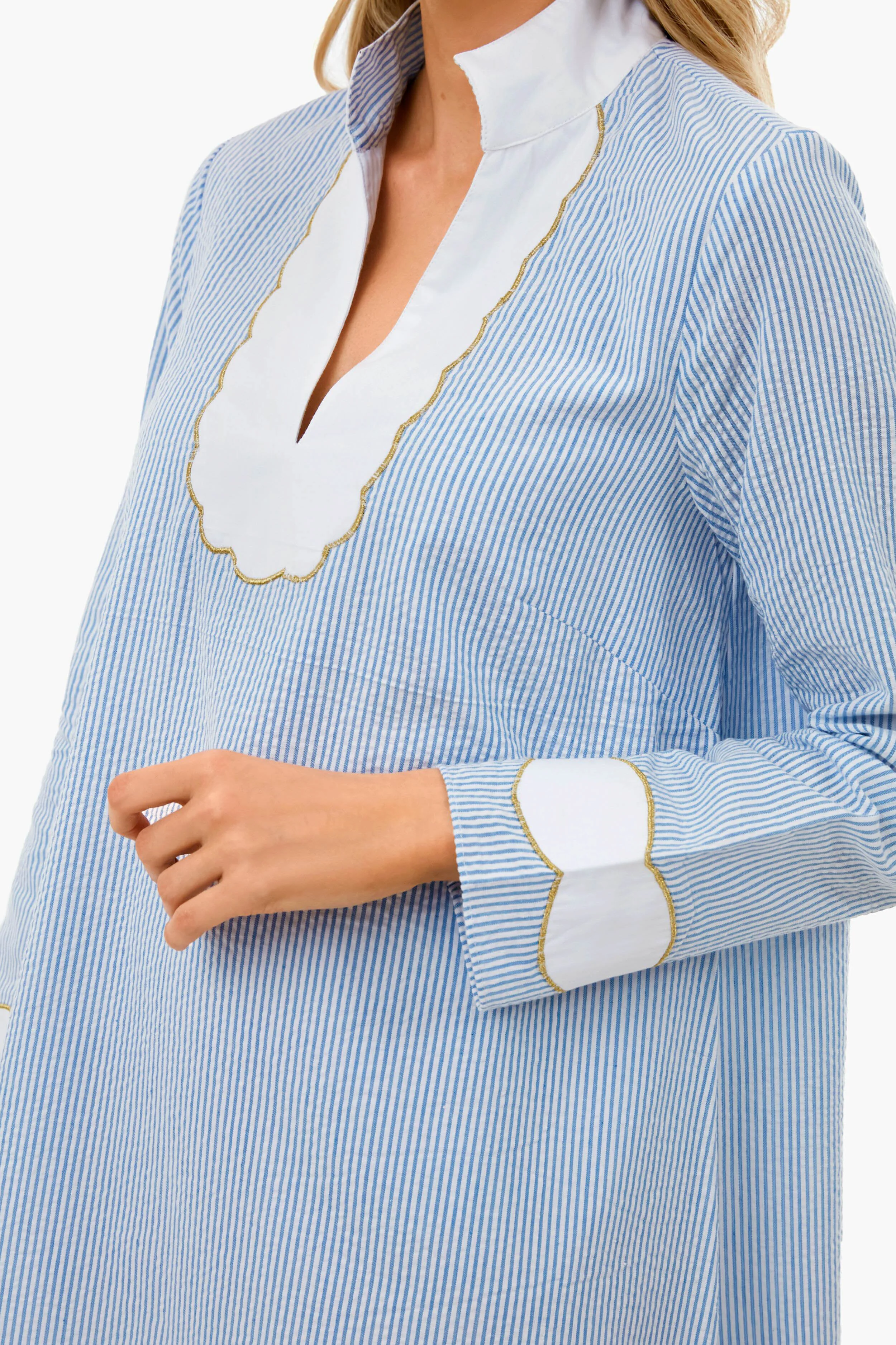 Blue Seersucker Gail Dress - Image 5