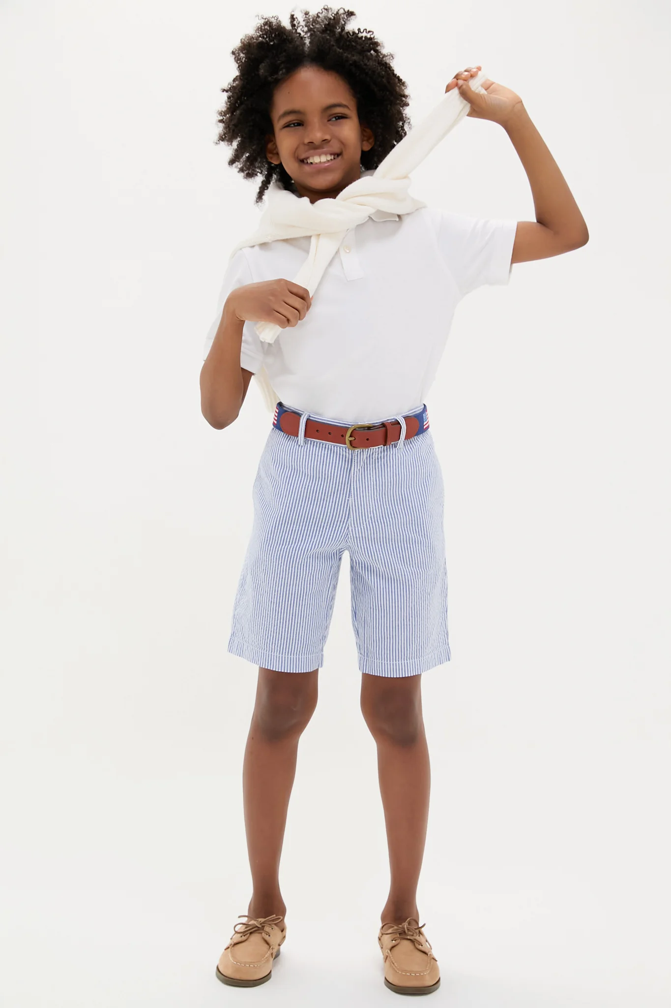 Blue Seersucker Preppy Short - Image 4