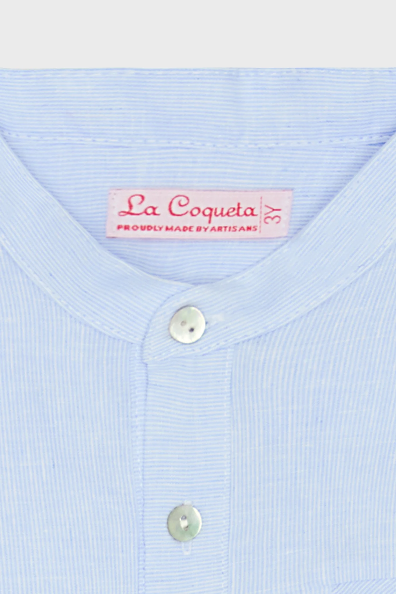 Blue Stripe Arcos Linen Mix Short Sleeve Shirt - Image 3