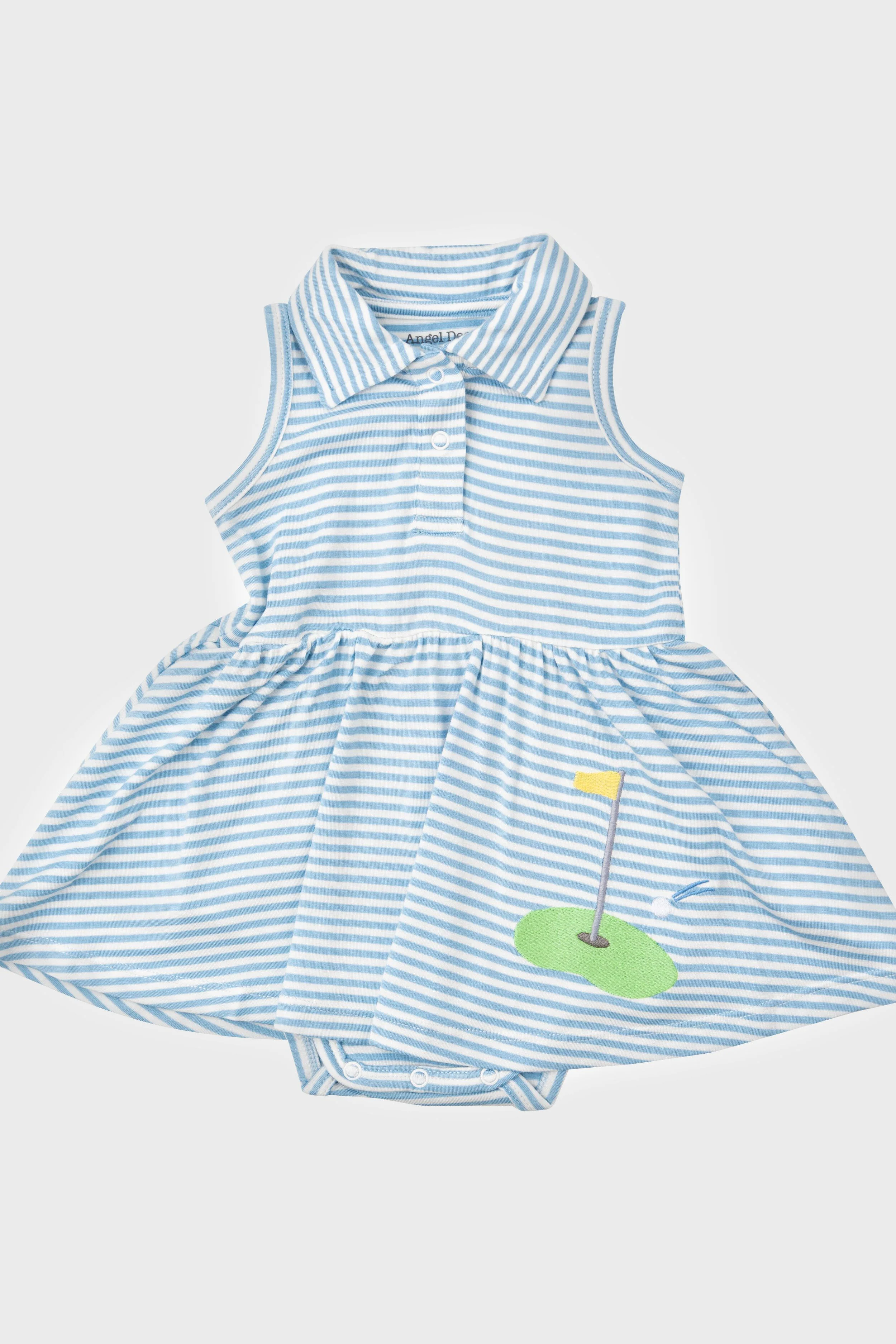 Blue Stripe Golf Tank Bodysuit Dress