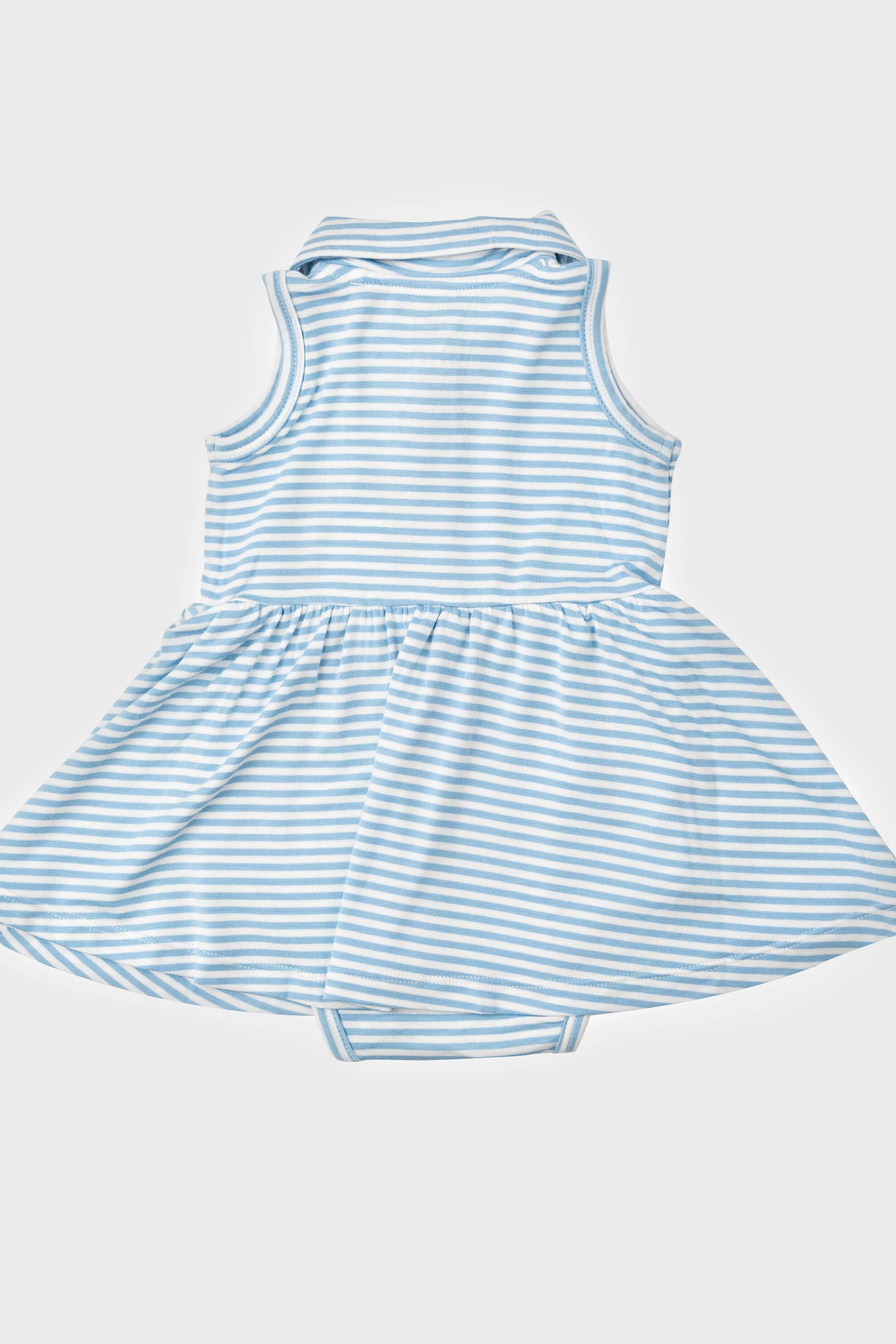 Blue Stripe Golf Tank Bodysuit Dress - Image 4
