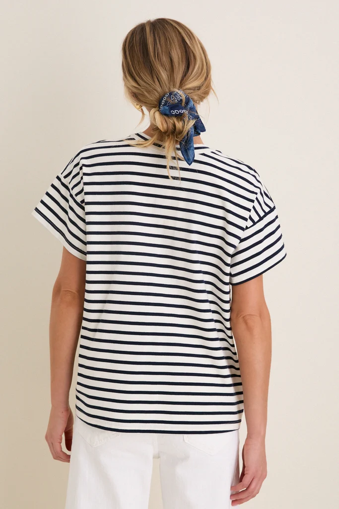 Blue Striped Presley Boyfriend Tee - Image 4