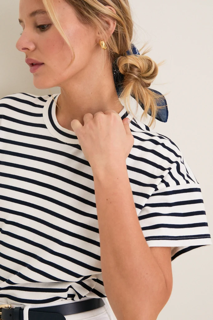Blue Striped Presley Boyfriend Tee - Image 5