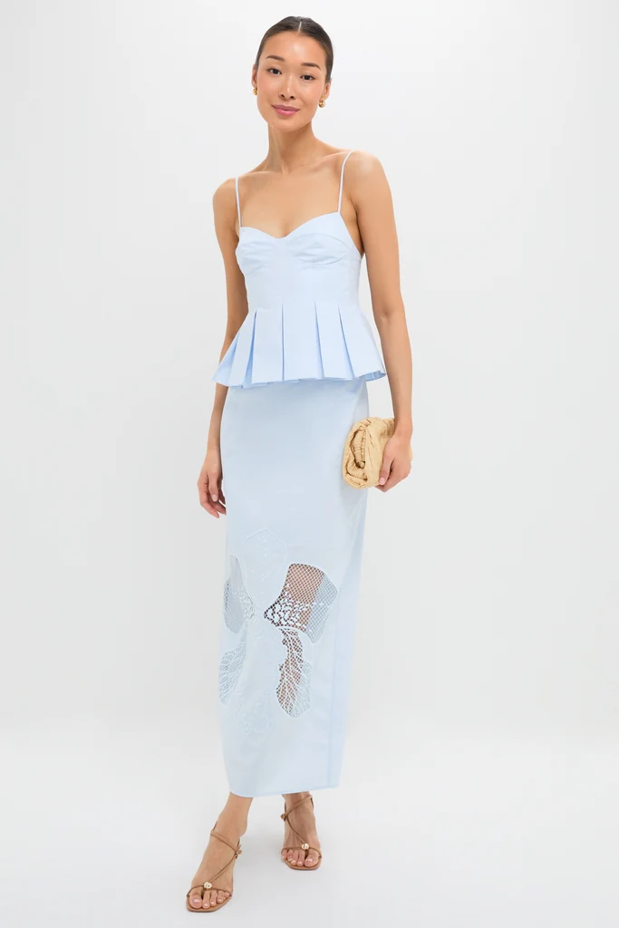Blue Tint Iris Pleat Top - Image 2