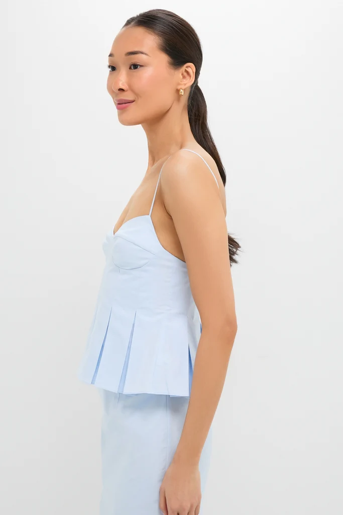 Blue Tint Iris Pleat Top - Image 3