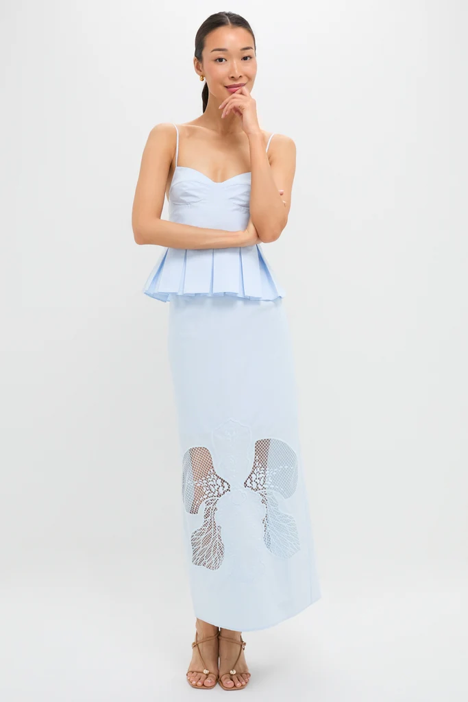 Blue Tint Iris Pleat Top - Image 6