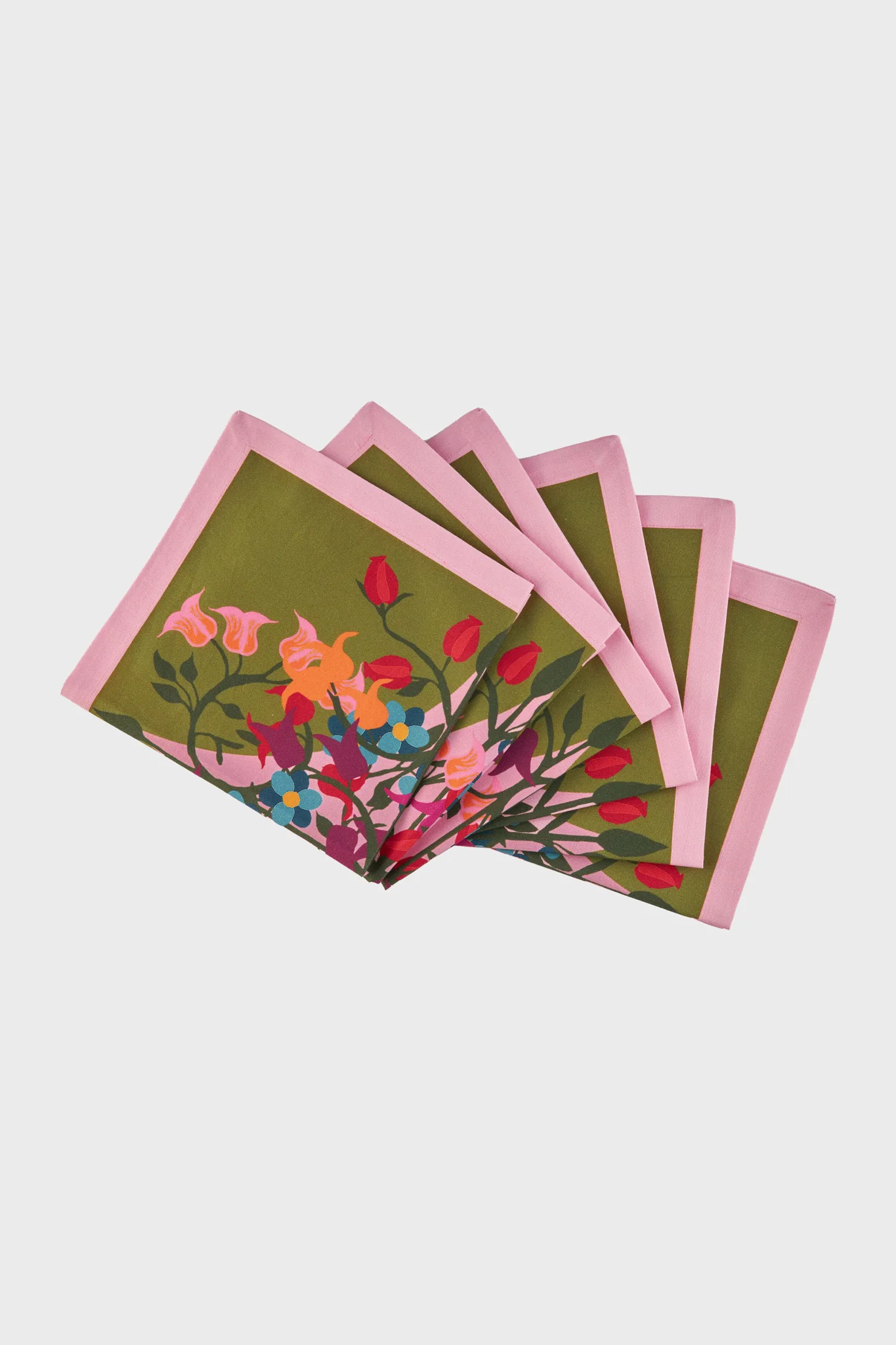 Blumen Green Napkins (Set of 6) - Image 2