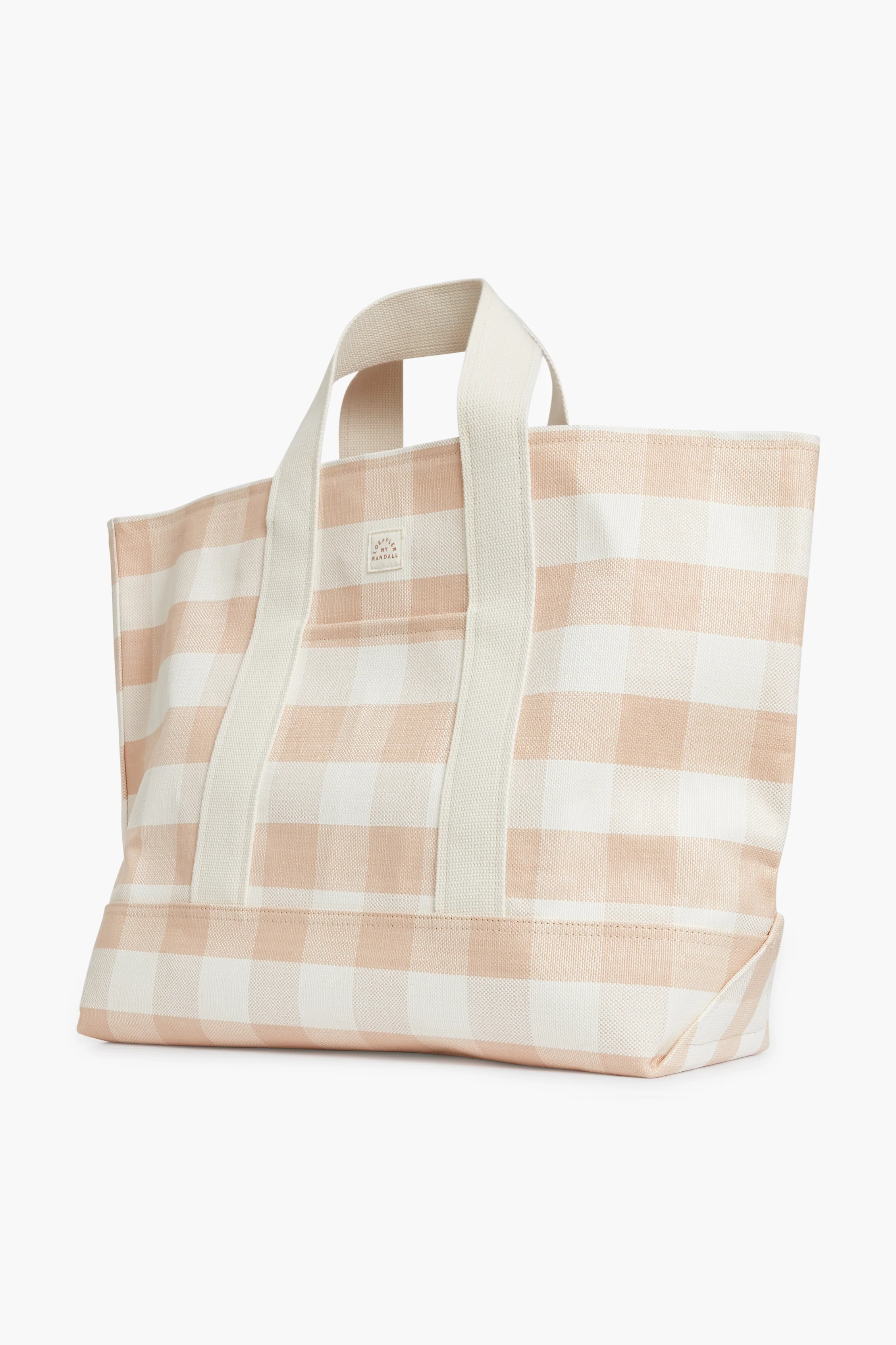 Blush Gingham Bodie Woven Leather Oversized Open Tote - Image 2
