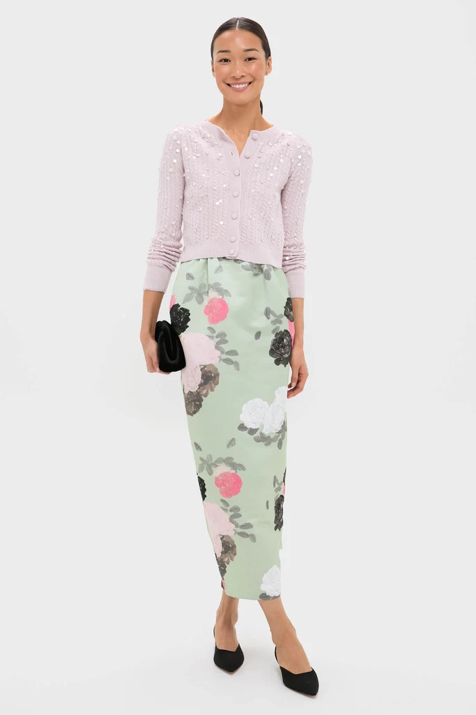 Blush Pink Gilberte Embroidered Cardigan - Image 6