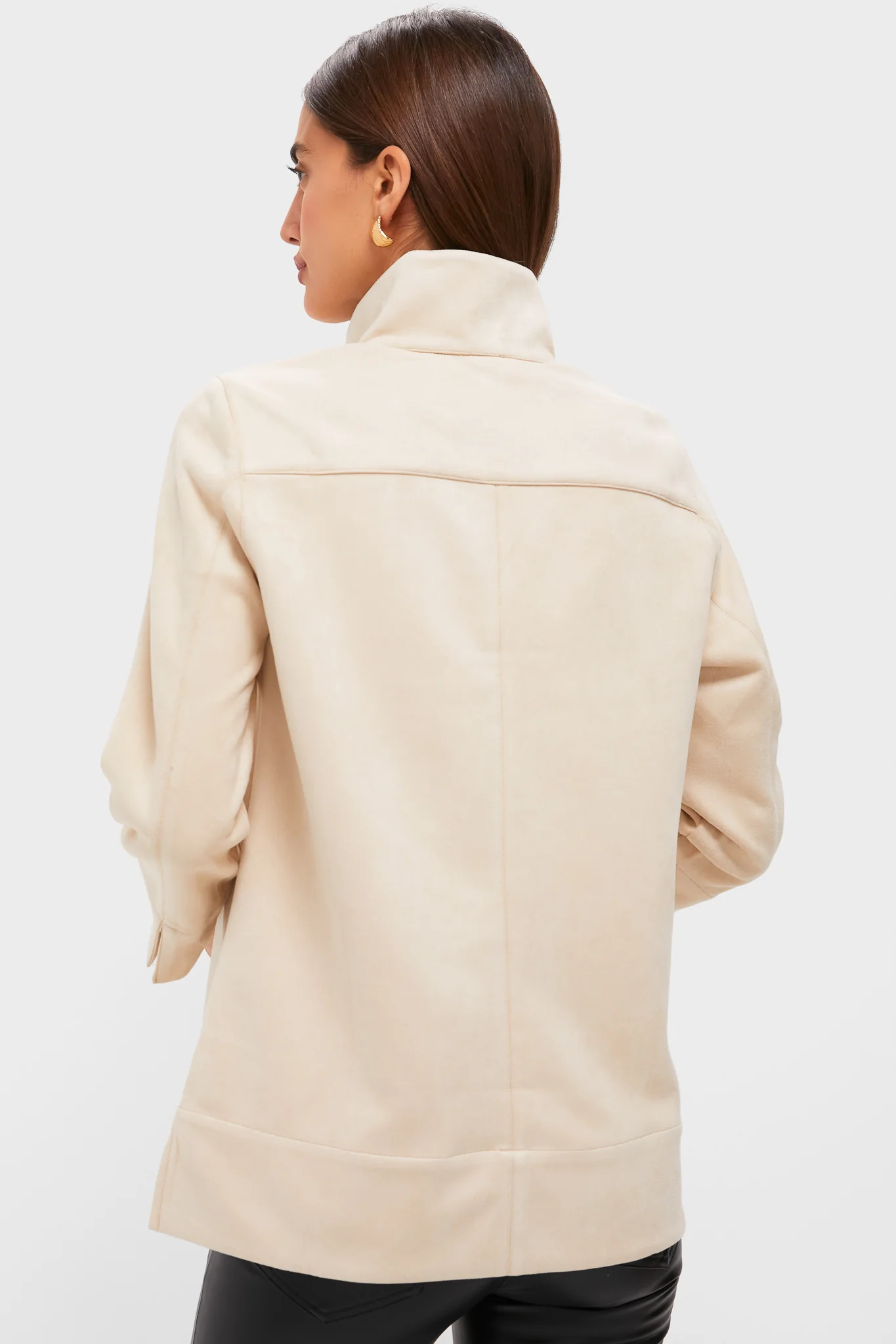 Bone Suede Margot Stand Collar Blouse - Image 4