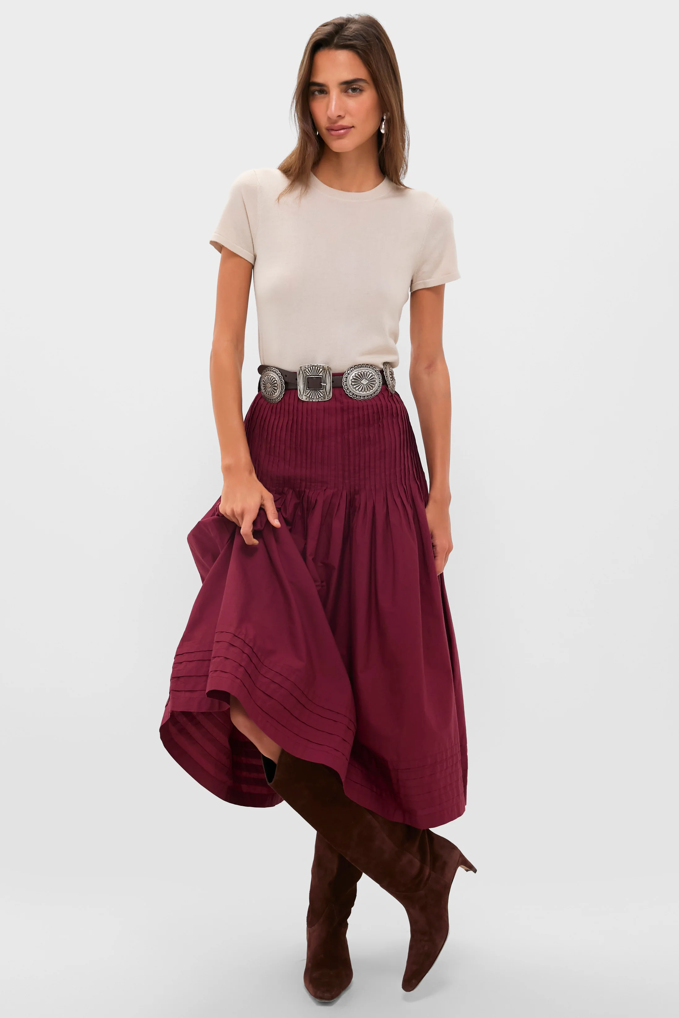 Bordeaux Rosa Midi Skirt - Image 2