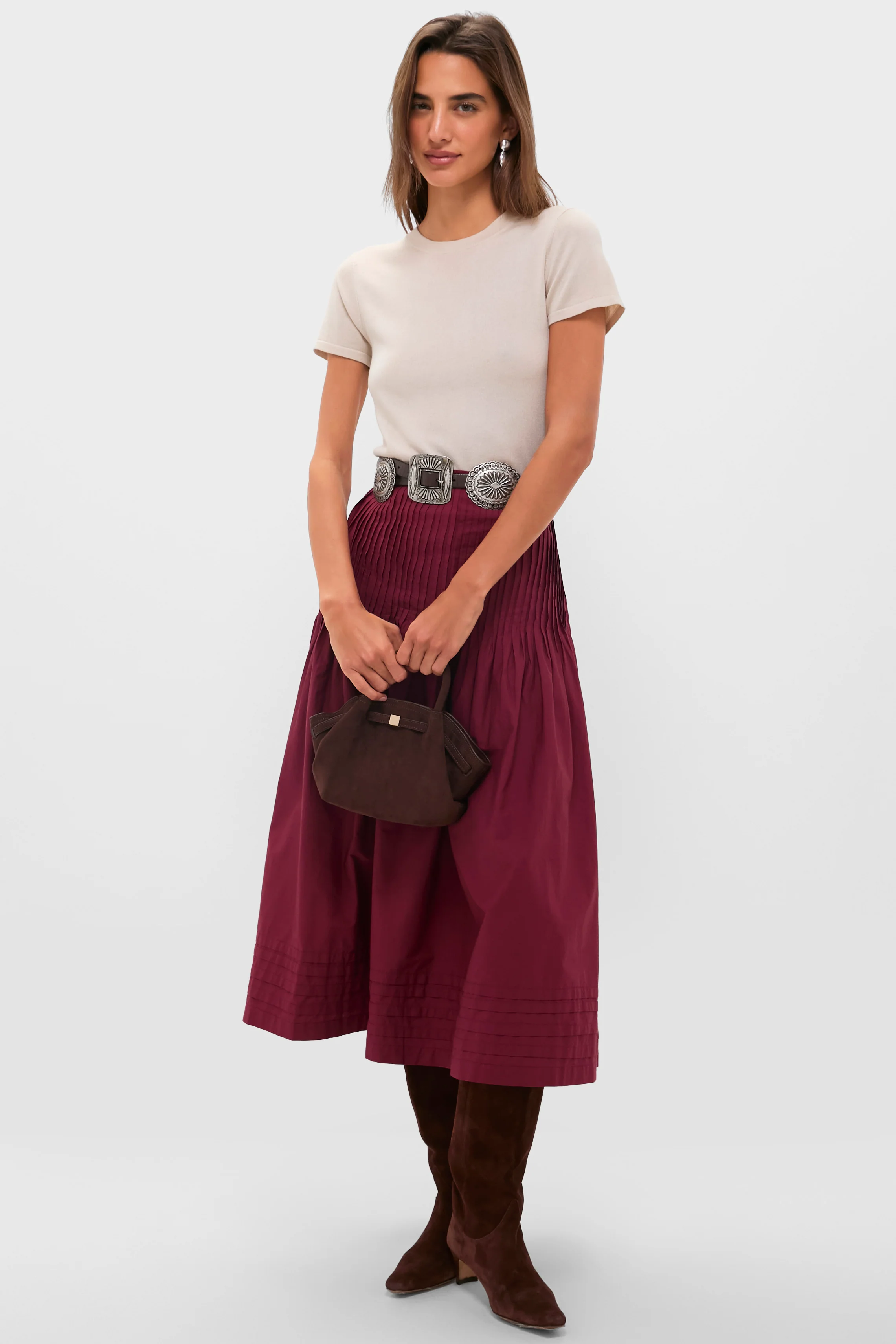 Bordeaux Rosa Midi Skirt - Image 6
