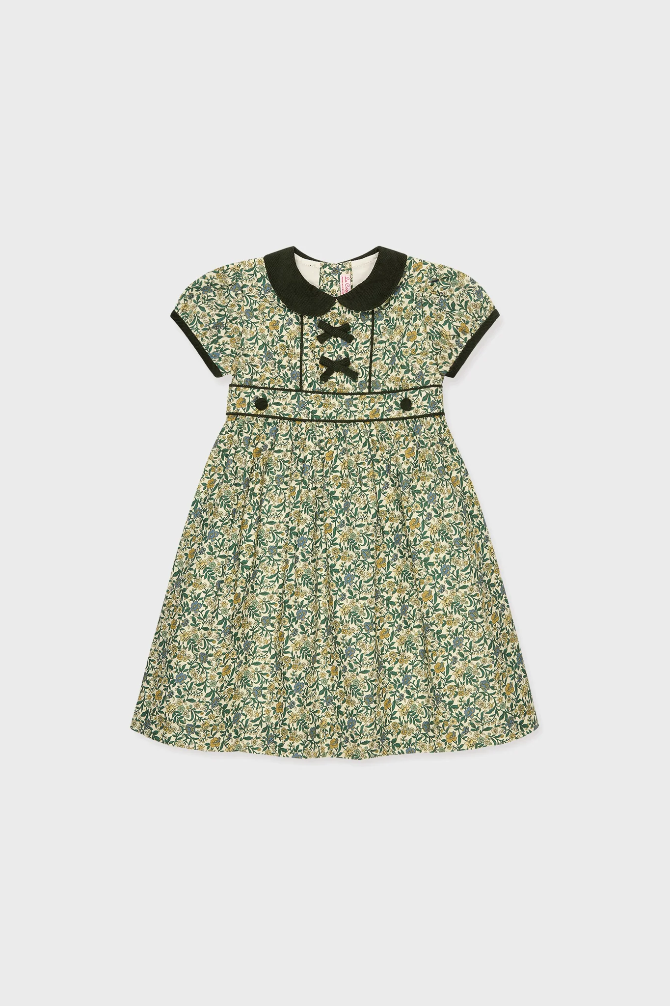 Bottle Green Floral Portia Girl Dress - Image 5