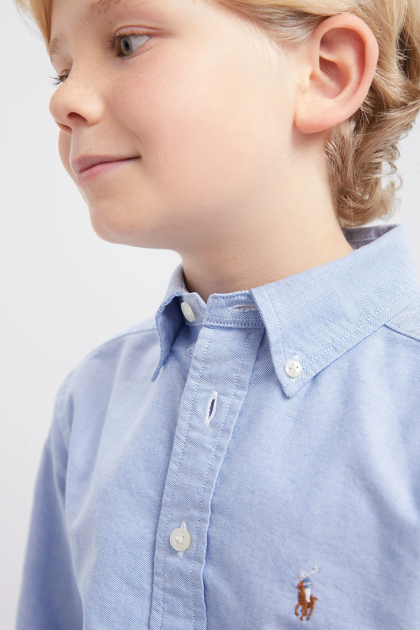 Boys Blue Long-Sleeve Oxford Button-Down Sportshirt - Image 2