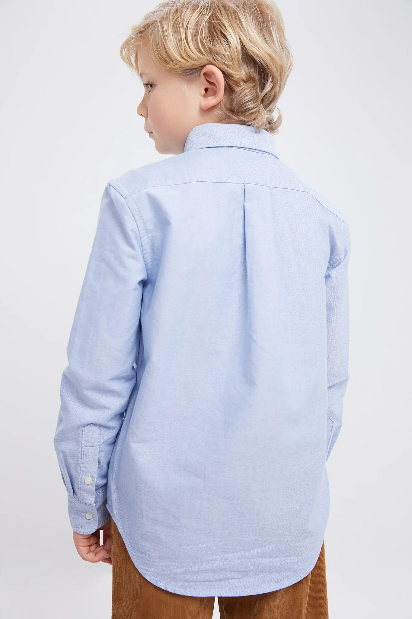 Boys Blue Long-Sleeve Oxford Button-Down Sportshirt - Image 6