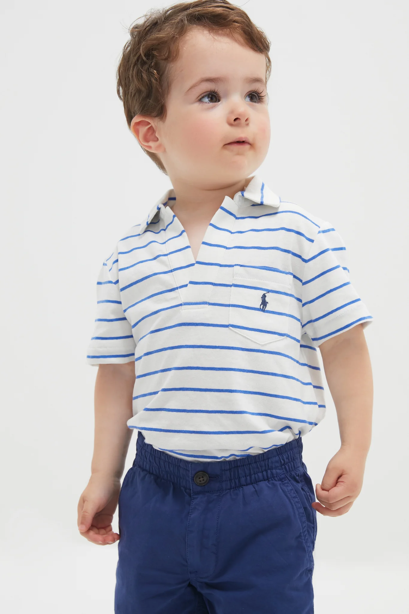 Boys Light Navy Parachute Twill Relaxed Fit Easy Short - Image 3