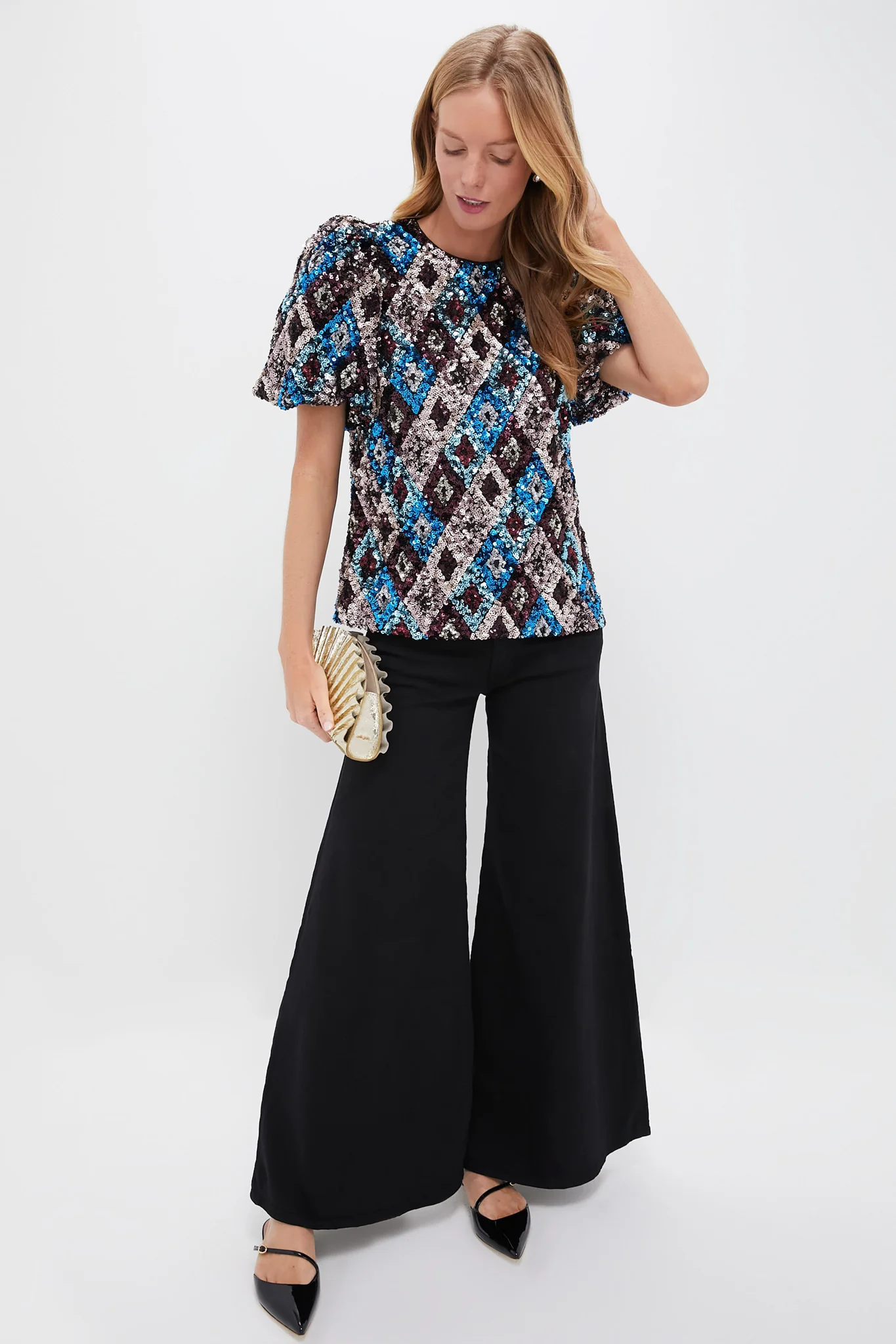 Bright Brass Mini Nala Clutch - Image 3